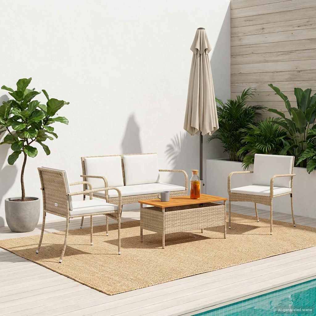 vidaXL Garten Set mit Kissen Stahl