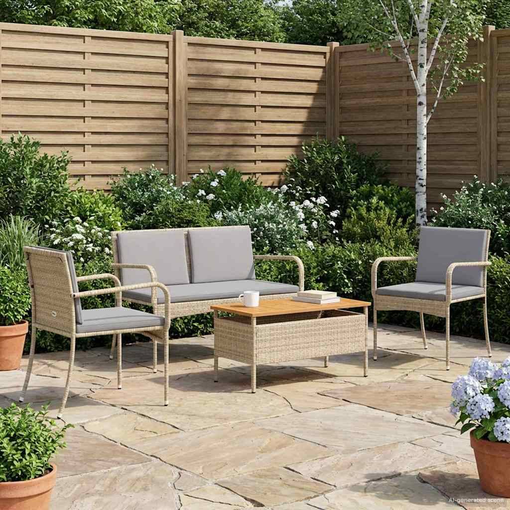 vidaXL Garten Set mit Kissen Stahl