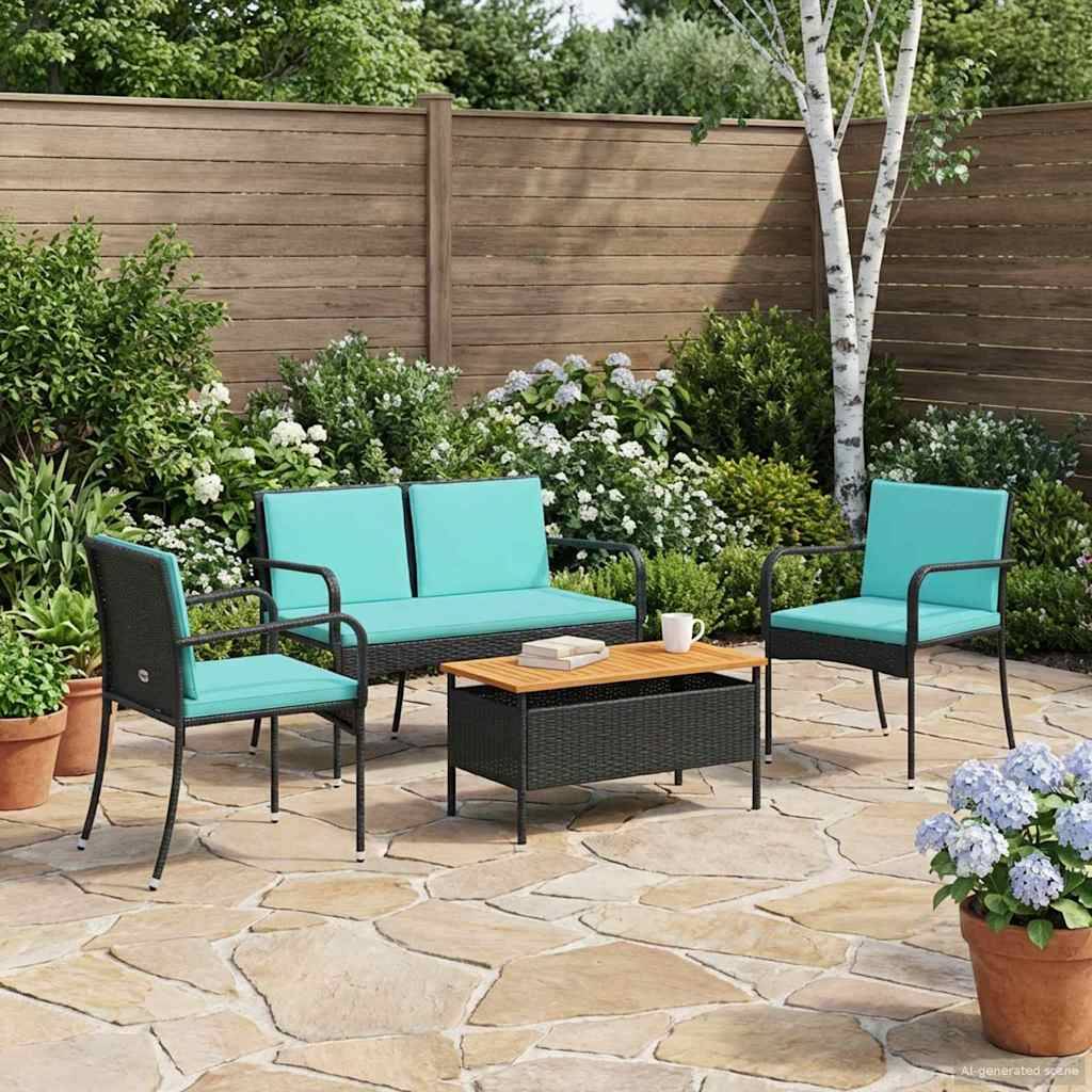 vidaXL Garten Set mit Kissen Stahl