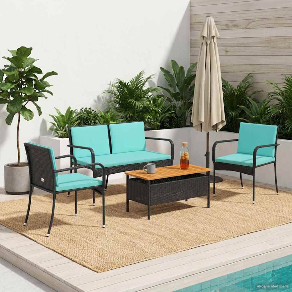vidaXL Garten Set mit Kissen Stahl