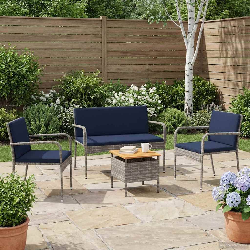 vidaXL Garten Set mit Kissen Stahl