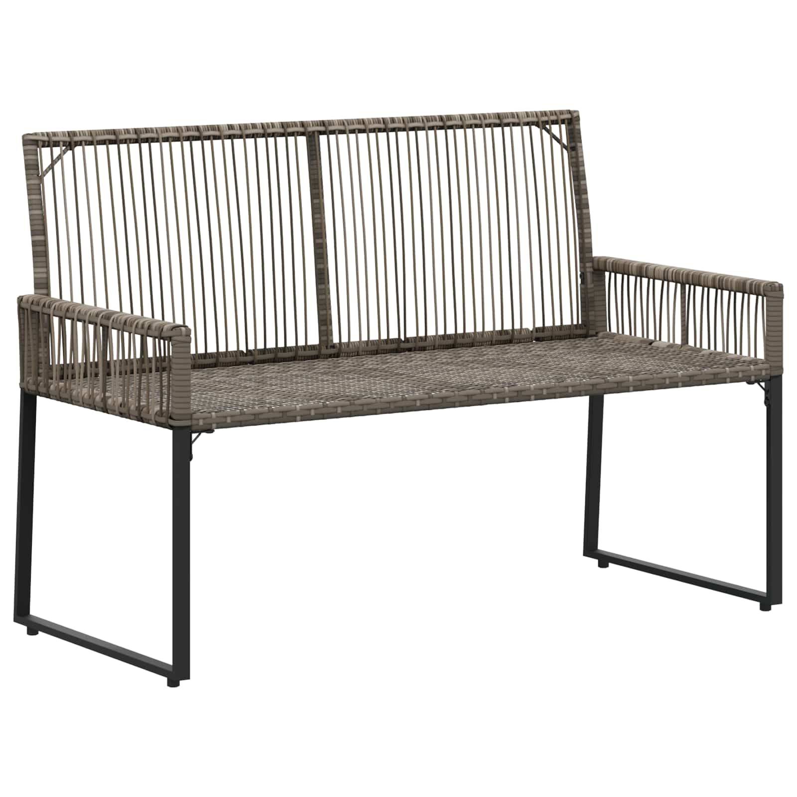 vidaXL Bank Outdoor mit Kissen 4 pcs Grau und Dunkelgrau Poly-Rattan