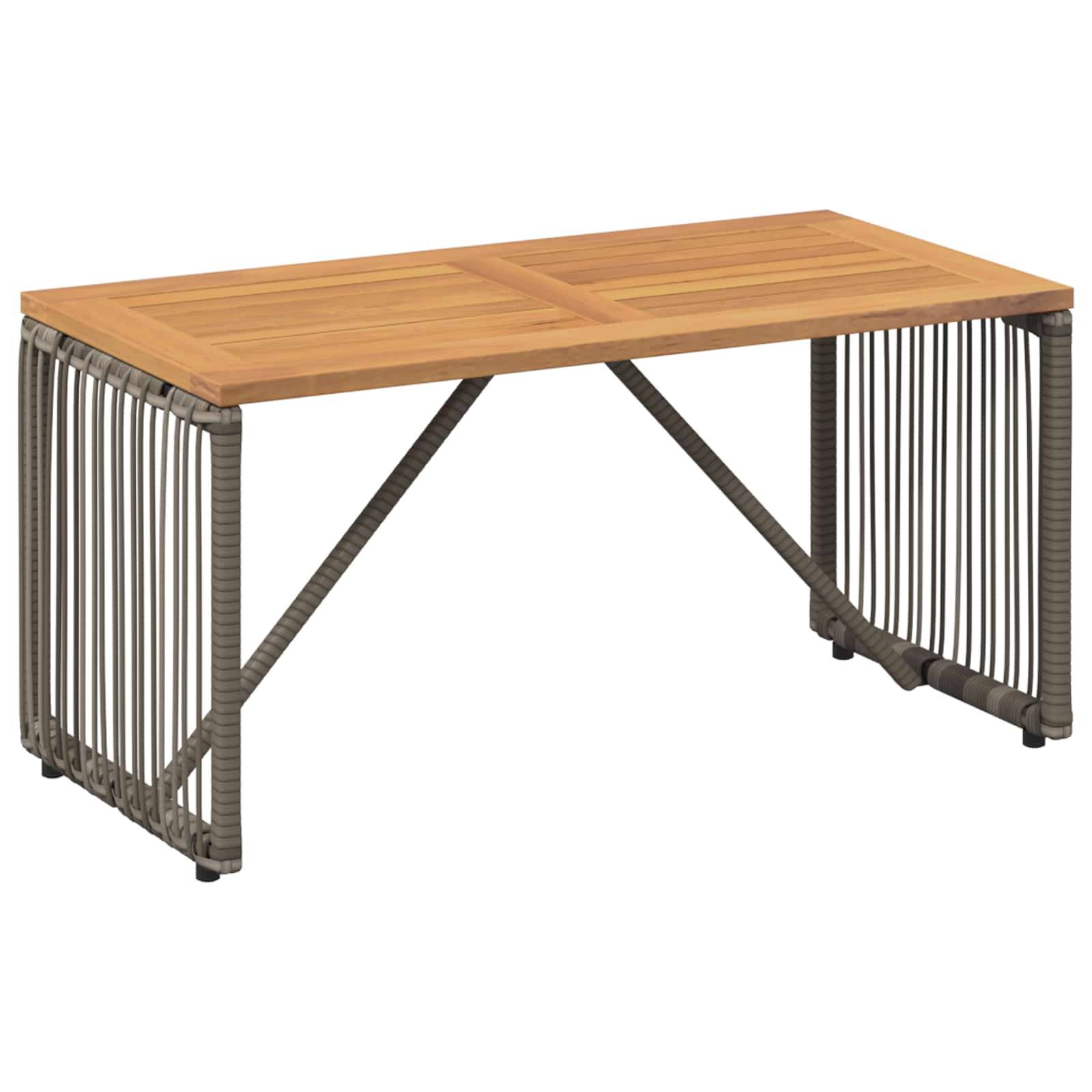 vidaXL Tisch für Outdoor Grau und Braun 80 x 40 x 40 cm Poly-Rattan