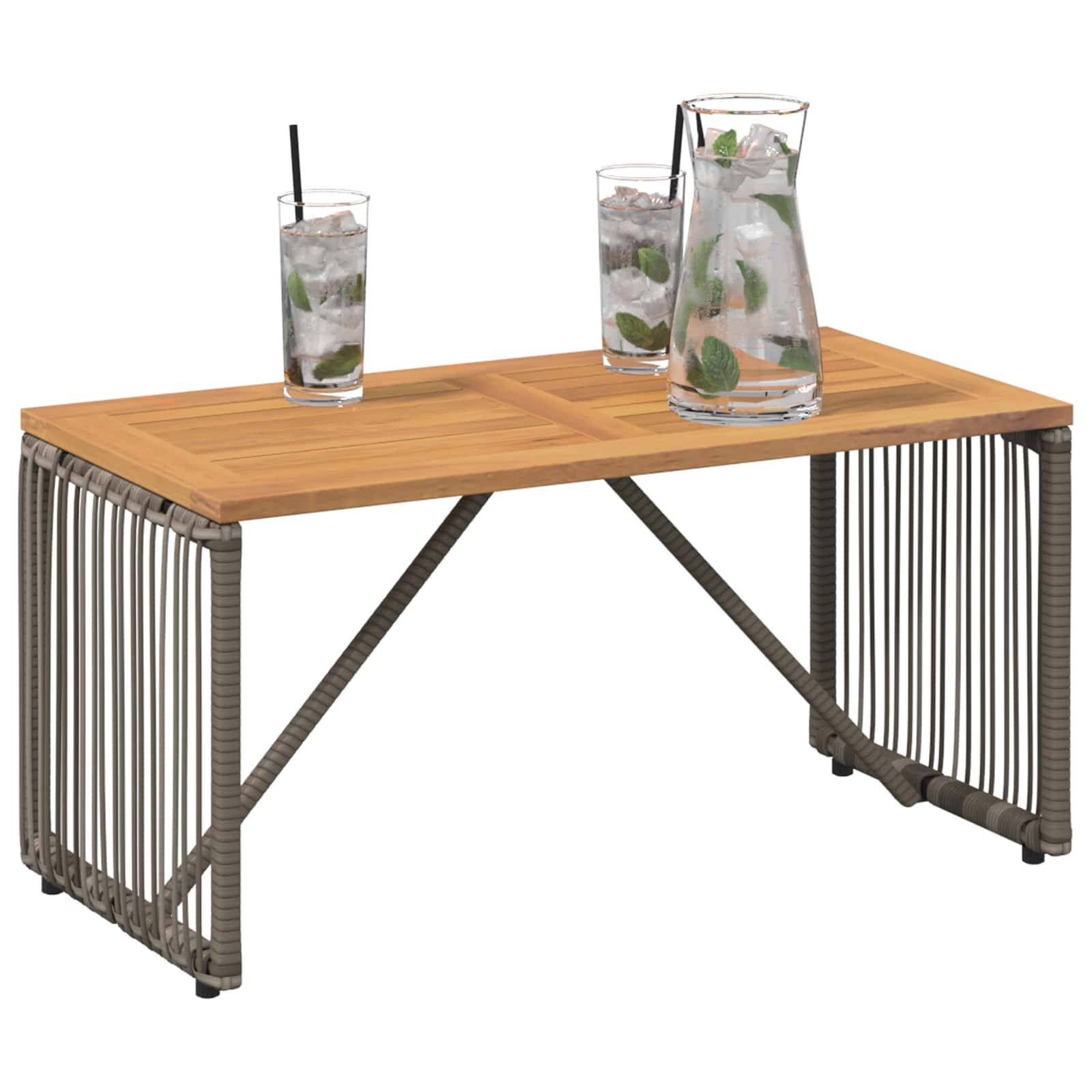 vidaXL Tisch für Outdoor Grau und Braun 80 x 40 x 40 cm Poly-Rattan
