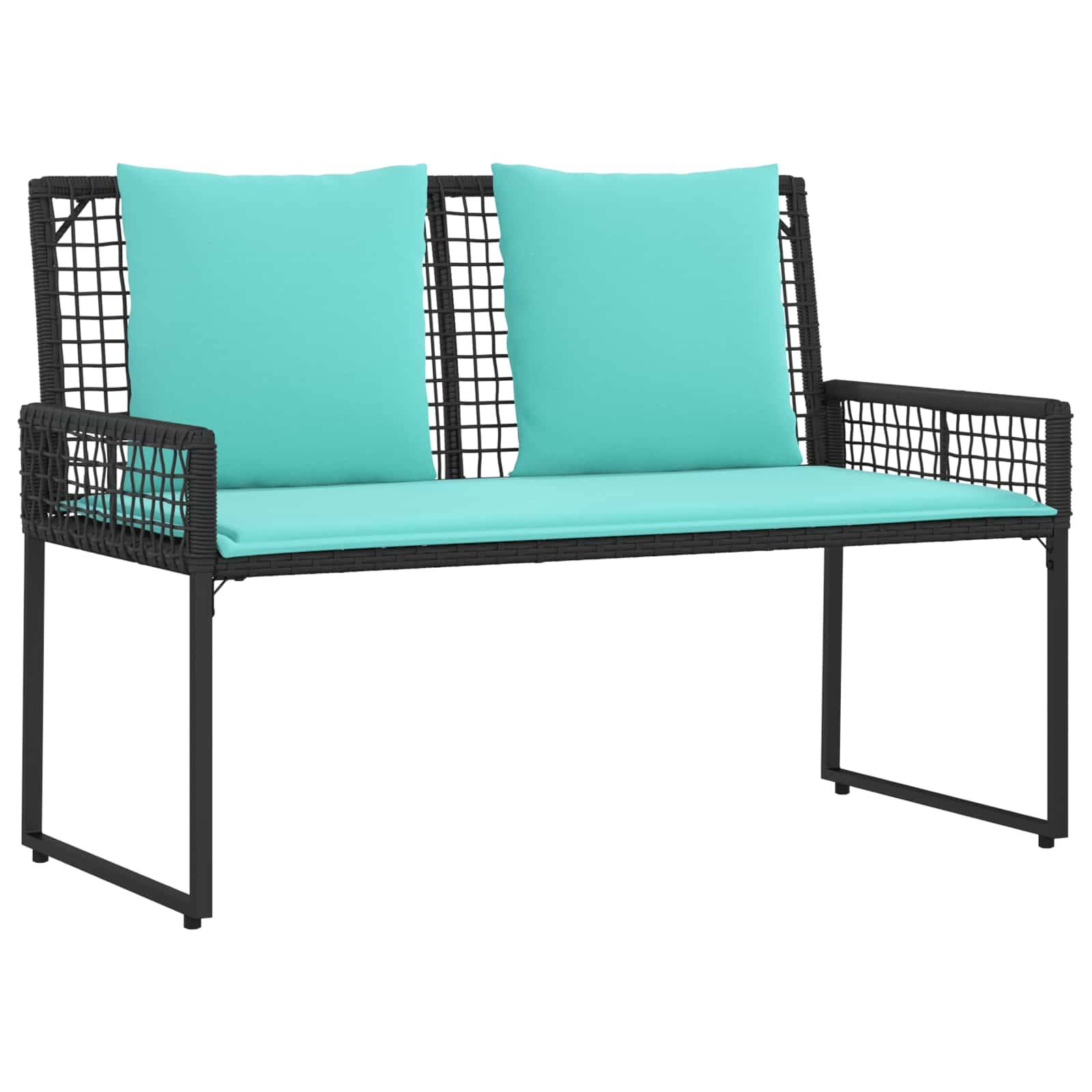 vidaXL Gartenmöbel-Set mit Kissen 4 pcs Schwarz und Türkis