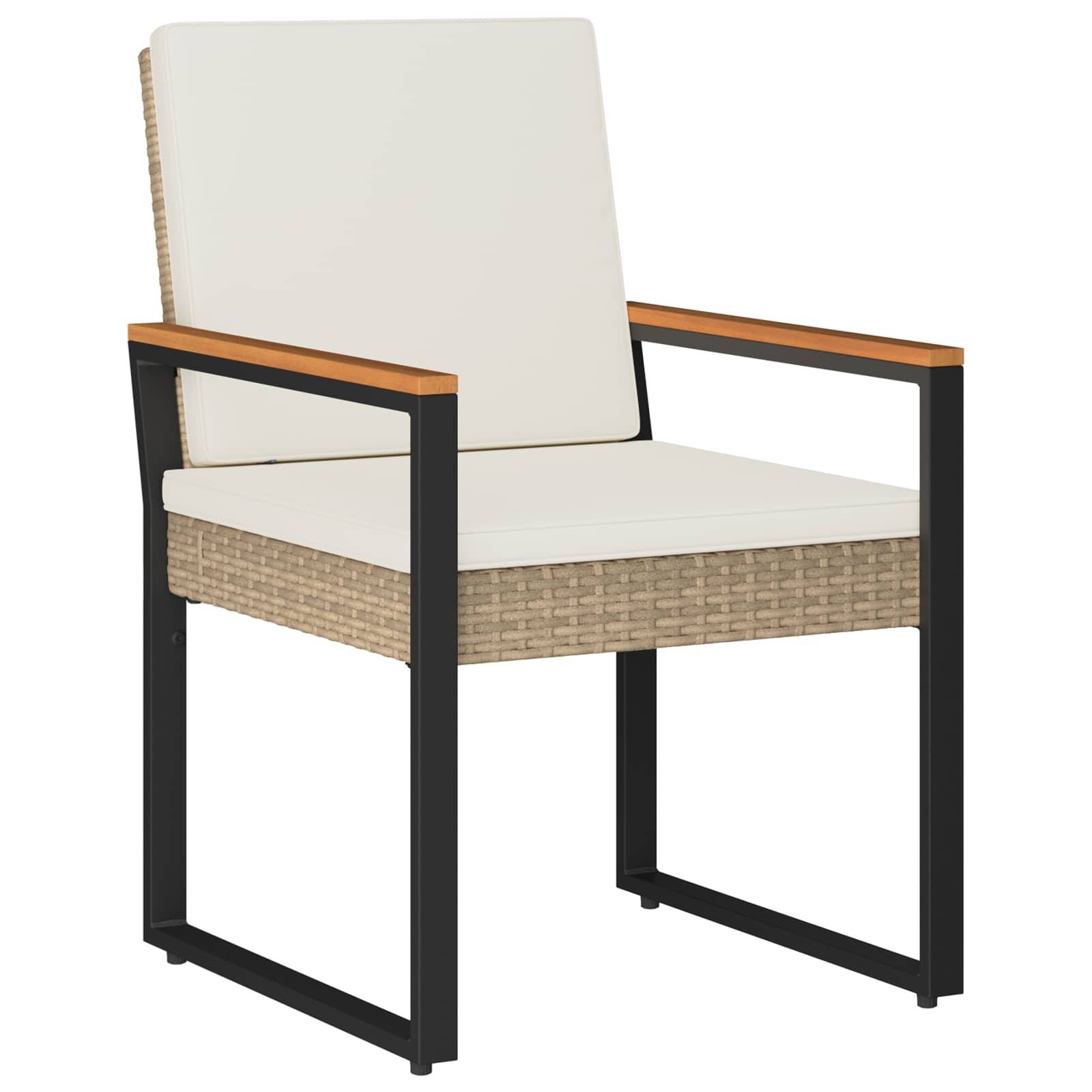 vidaXL Gartenmöbel Set 4 pcs Beige und Cremeweiß Poly-Rattan