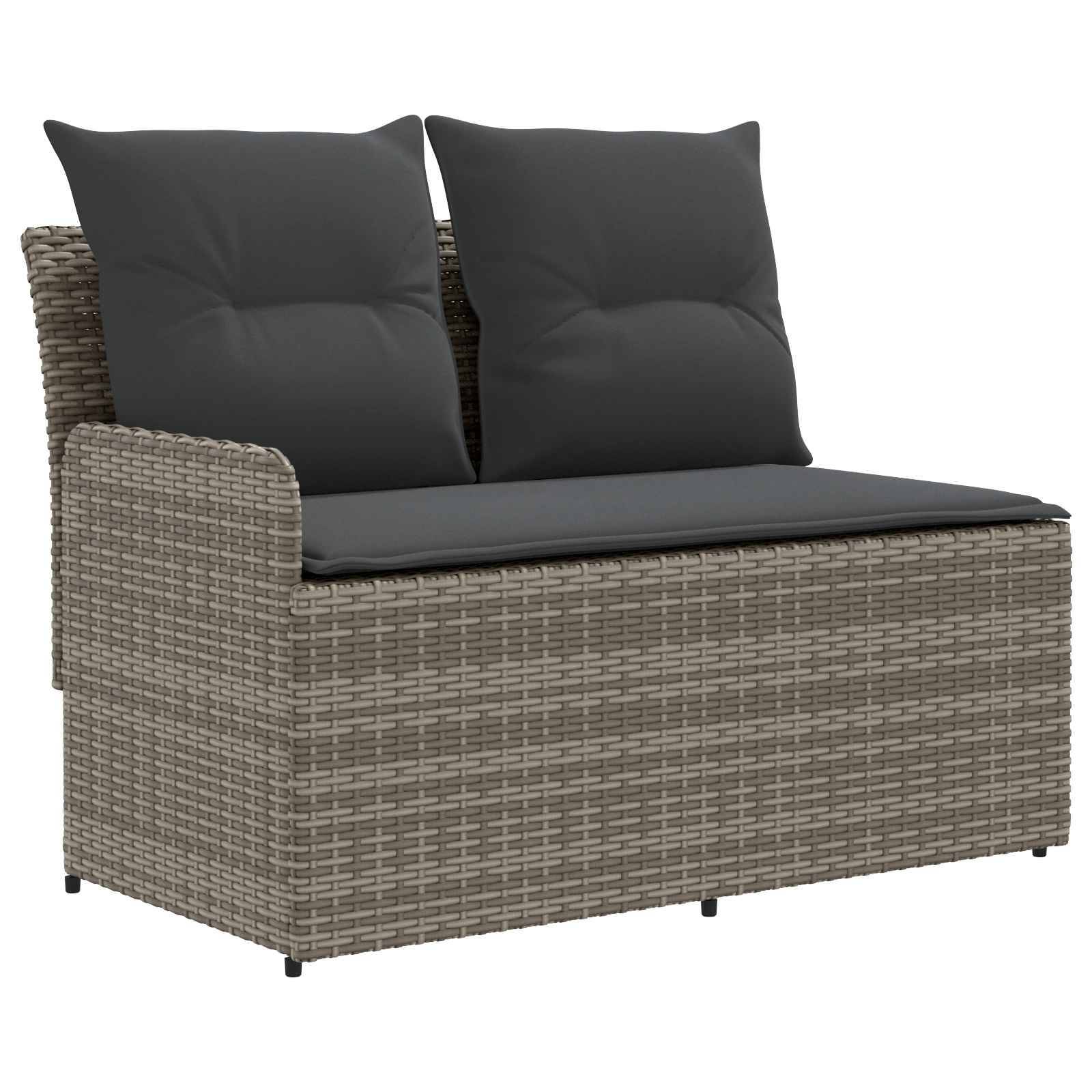 vidaXL Garten Armlehnen Sofa mit Klapptisch 2 Stück PE-Rattan