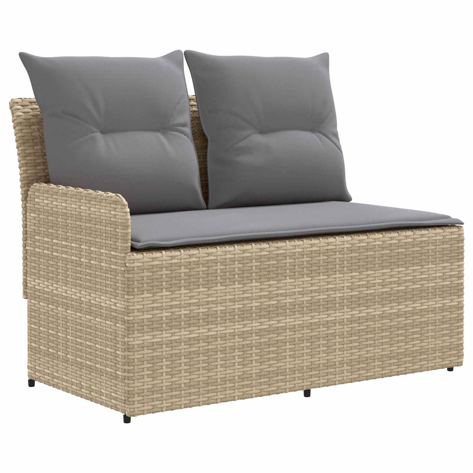 vidaXL Garten Armlehnen Sofa mit Klapptisch 2 Stück Beige und Hellgrau