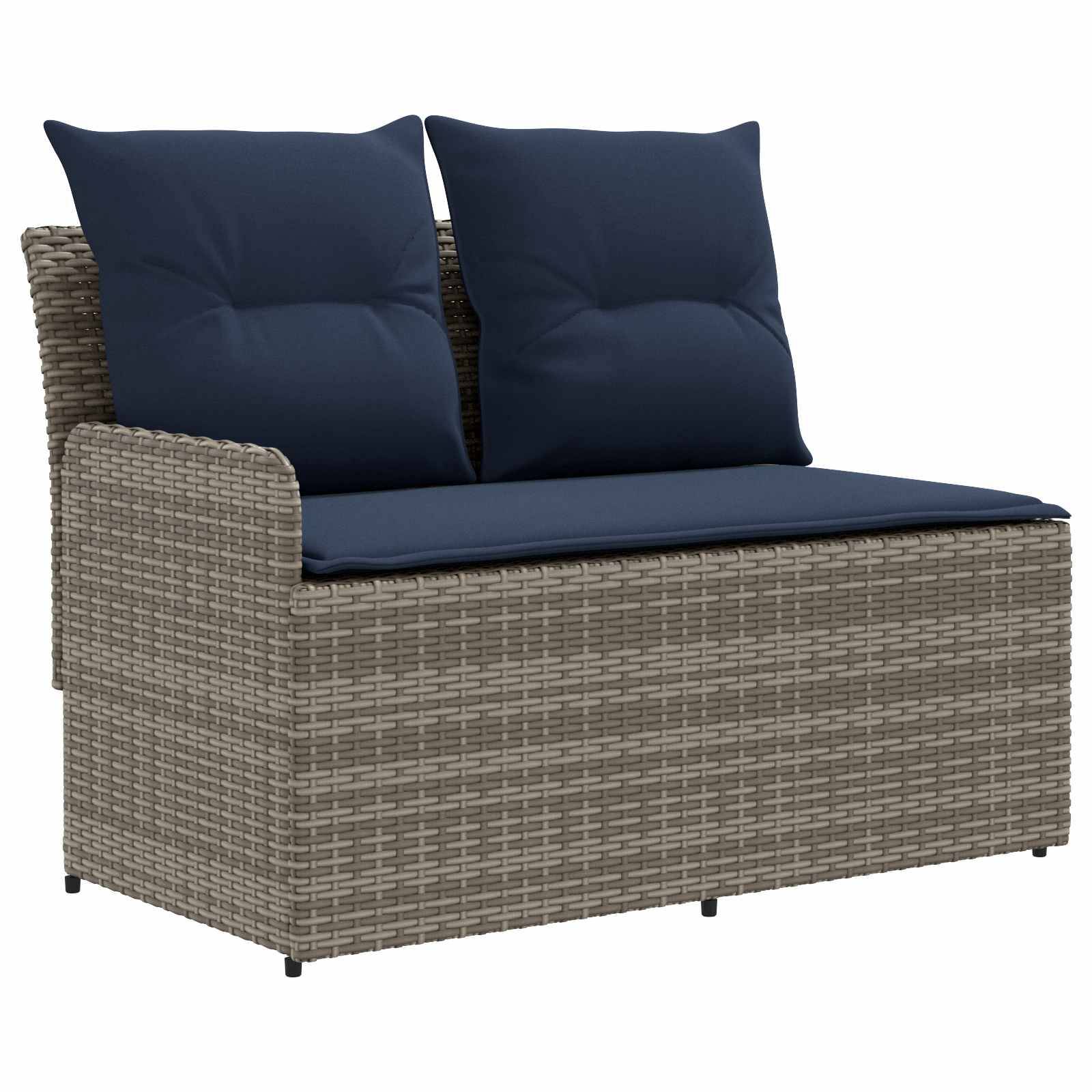 vidaXL Garten Armlehnen Sofa mit Klapptisch 2 Stück PE-Rattan