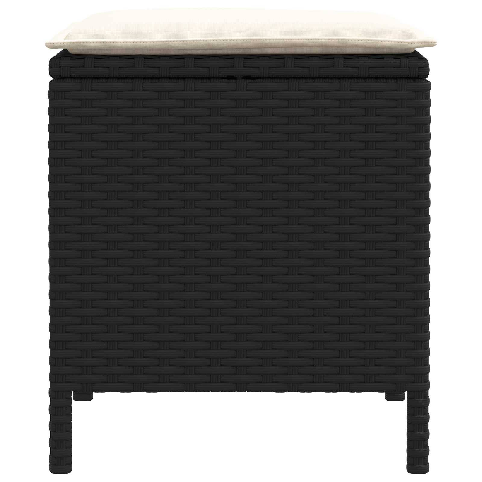 vidaXL Garten-Fußhocker 2 Stück Schwarz und Creme 38 x 38 x 45 cm