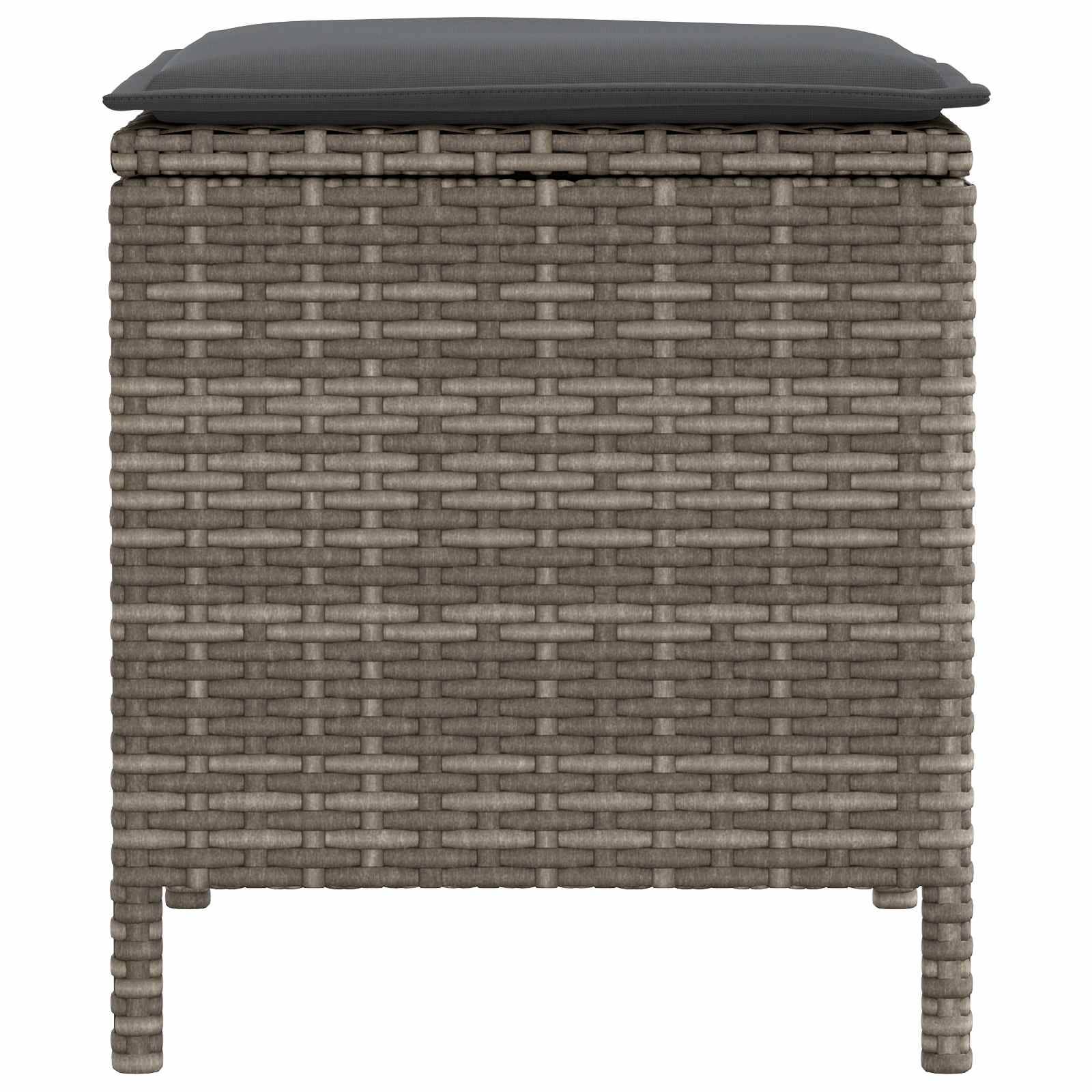 vidaXL Garten-Fußhocker 2 Stück Grau und Dunkelgrau 38 x 38 x 45 cm