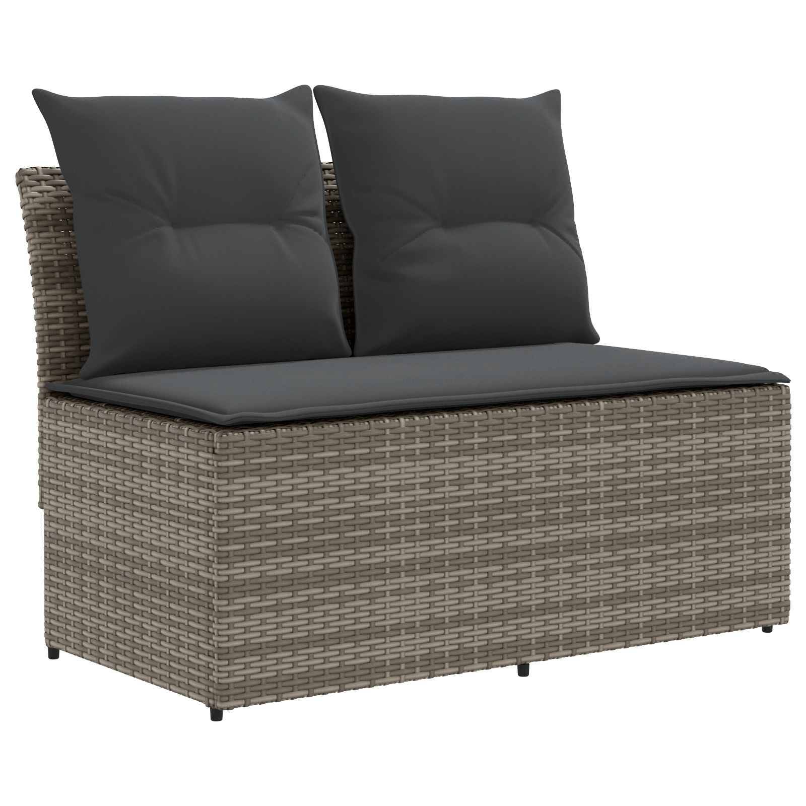 vidaXL 2 Stück Garten Mittel Sofa Mit Hochklapptisch Poly-Rattan