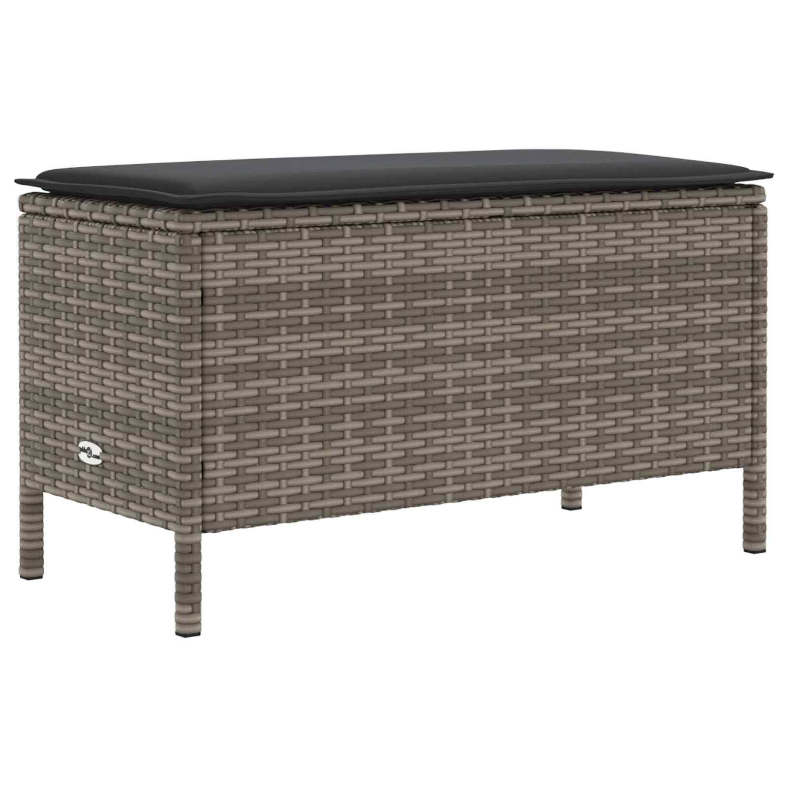 vidaXL Garten-Fußhocker Grau und Dunkelgrau 80 x 38 x 45 cm PE-Rattan