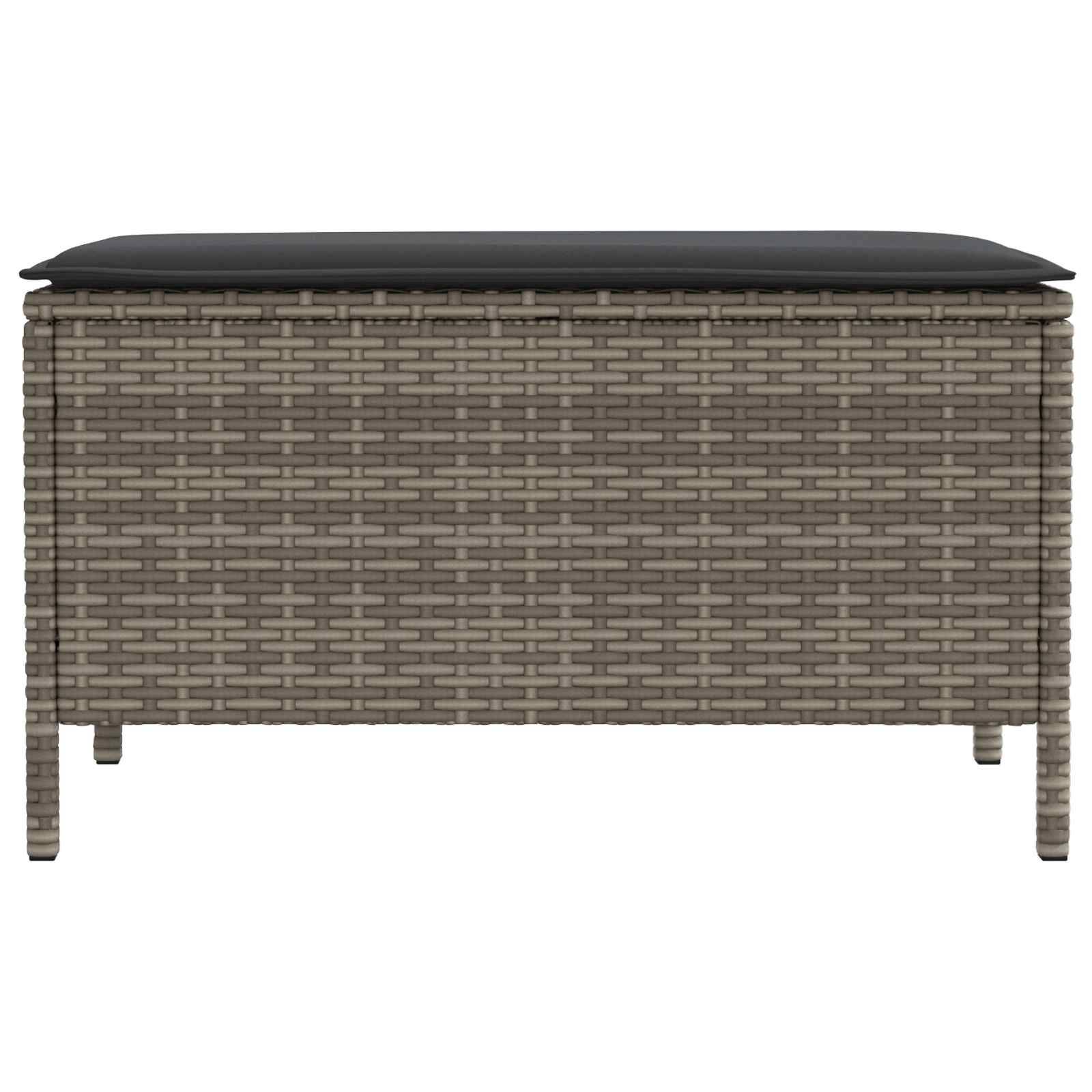 vidaXL Garten-Fußhocker Grau und Dunkelgrau 80 x 38 x 45 cm PE-Rattan