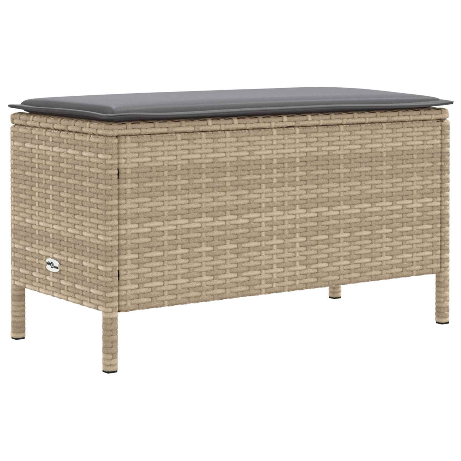 vidaXL Garten-Fußhocker Beige und Hellgrau 80 x 38 x 42 cm PE-Rattan