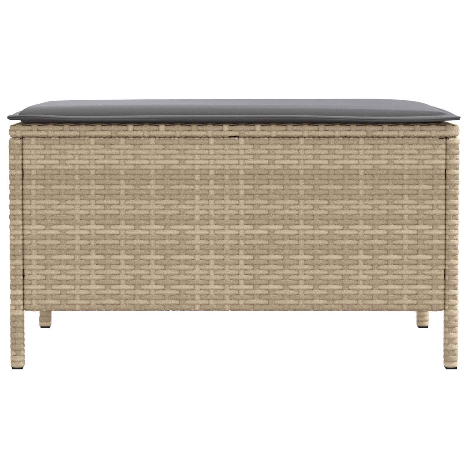 vidaXL Garten-Fußhocker Beige und Hellgrau 80 x 38 x 42 cm PE-Rattan