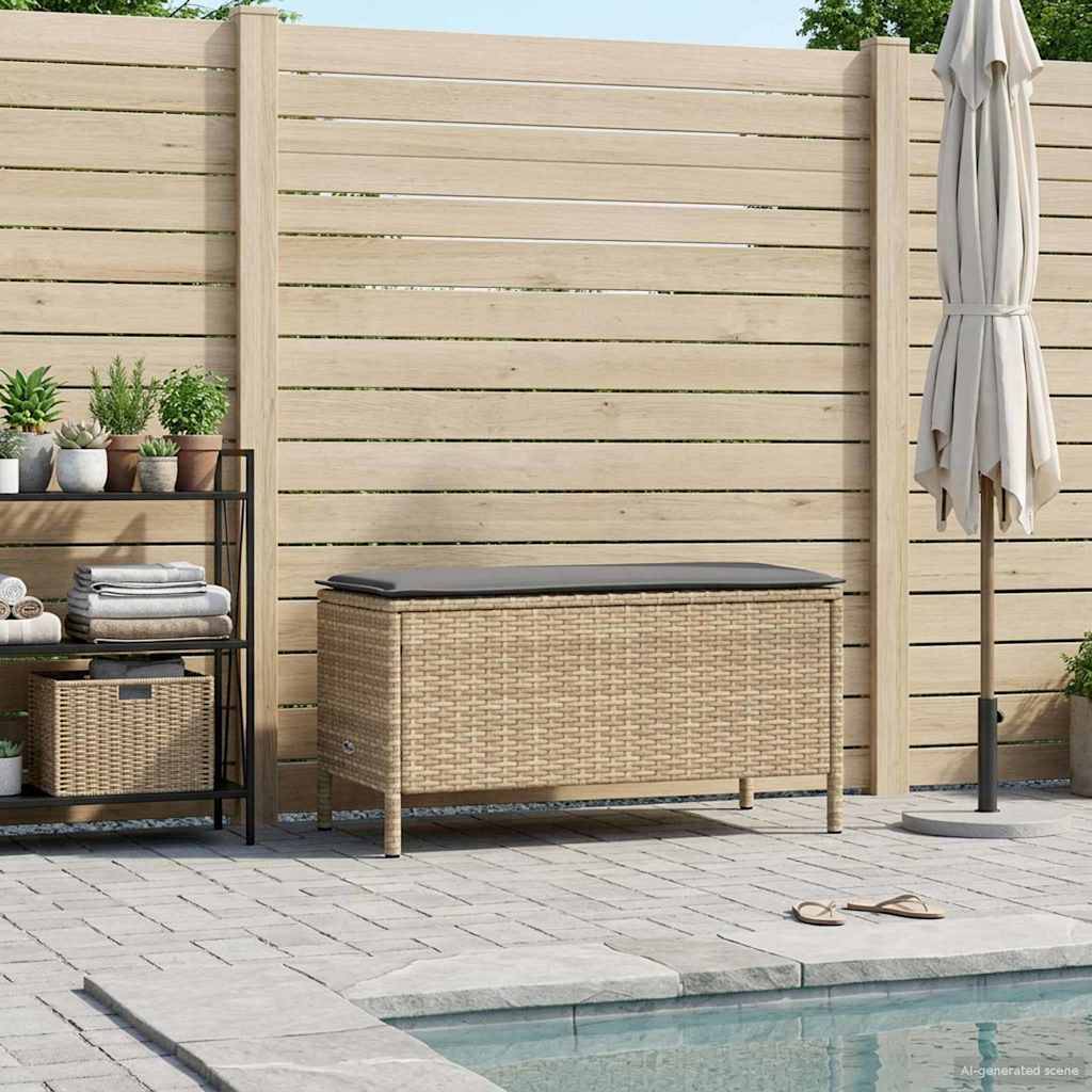 vidaXL Garten-Fußhocker Beige und Hellgrau 80 x 38 x 42 cm PE-Rattan