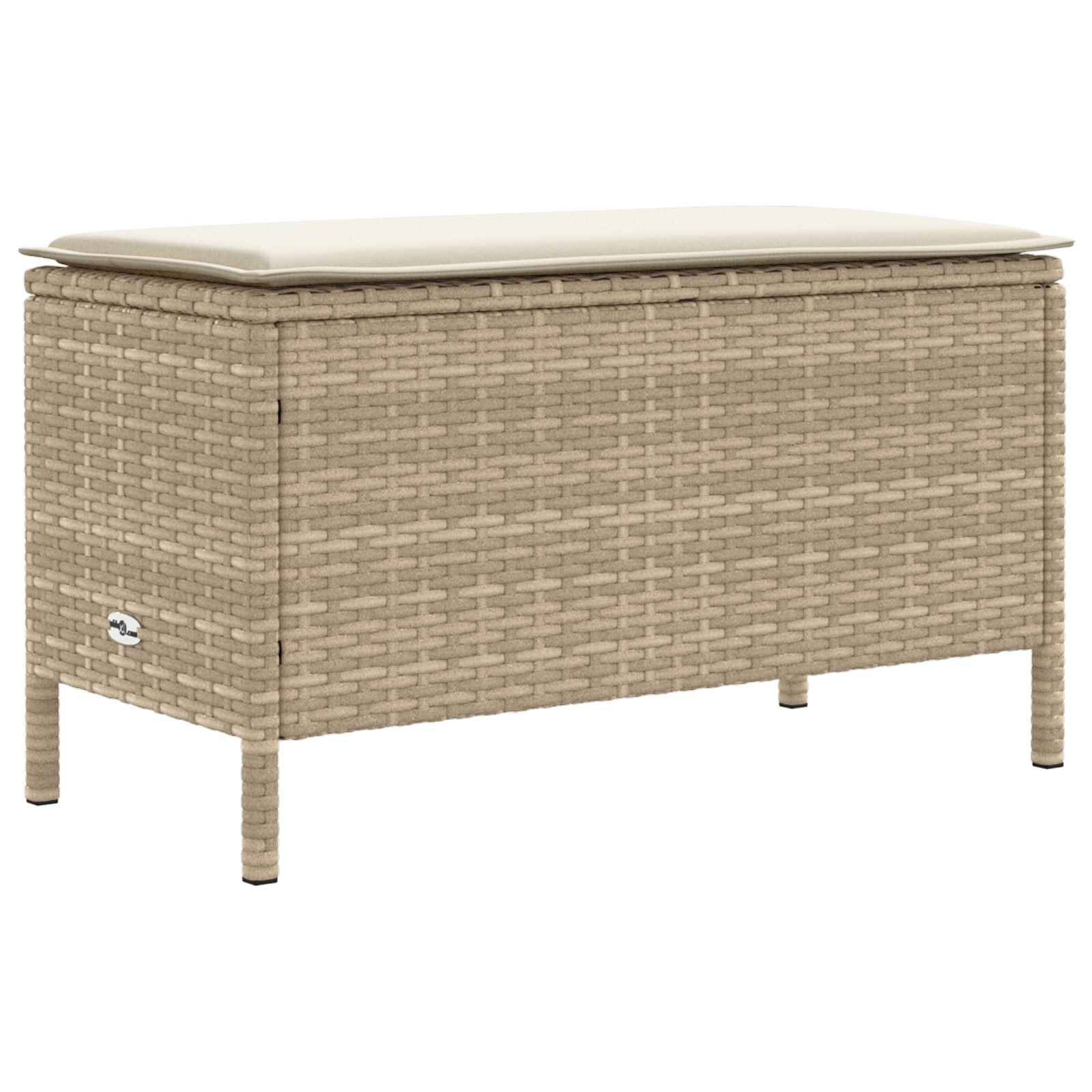 vidaXL Garten-Fußhocker Beige und Creme 80 x 38 x 42 cm PE-Rattan