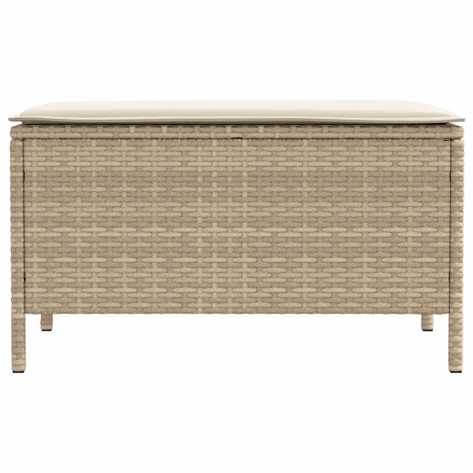 vidaXL Garten-Fußhocker Beige und Creme 80 x 38 x 42 cm PE-Rattan