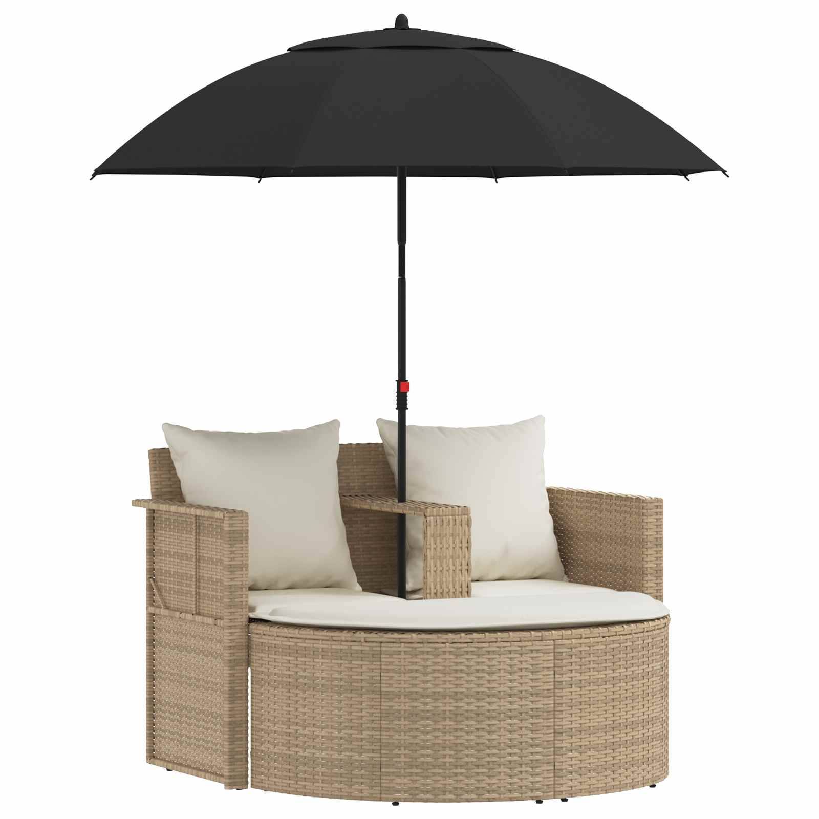 vidaXL Garten-Sofa mit Kissen 8 pcs Beige und Cremeweiß Poly-Rattan