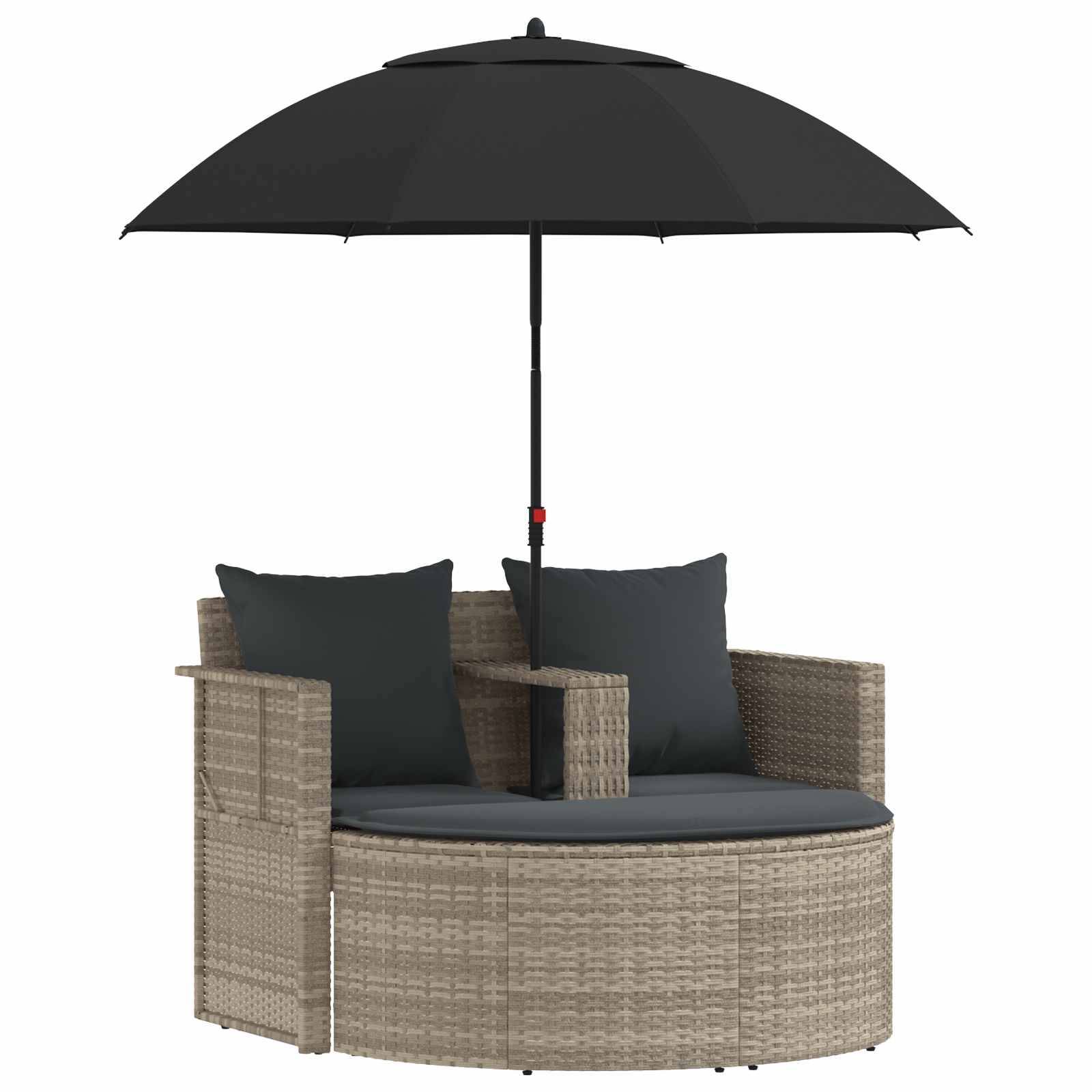 vidaXL Garten-Sofa 8 pcs Hellgrau und Dunkelgrau Poly-Rattan