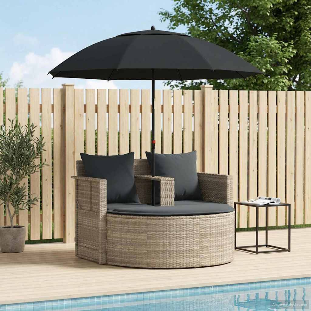 vidaXL Garten-Sofa 8 pcs Hellgrau und Dunkelgrau Poly-Rattan