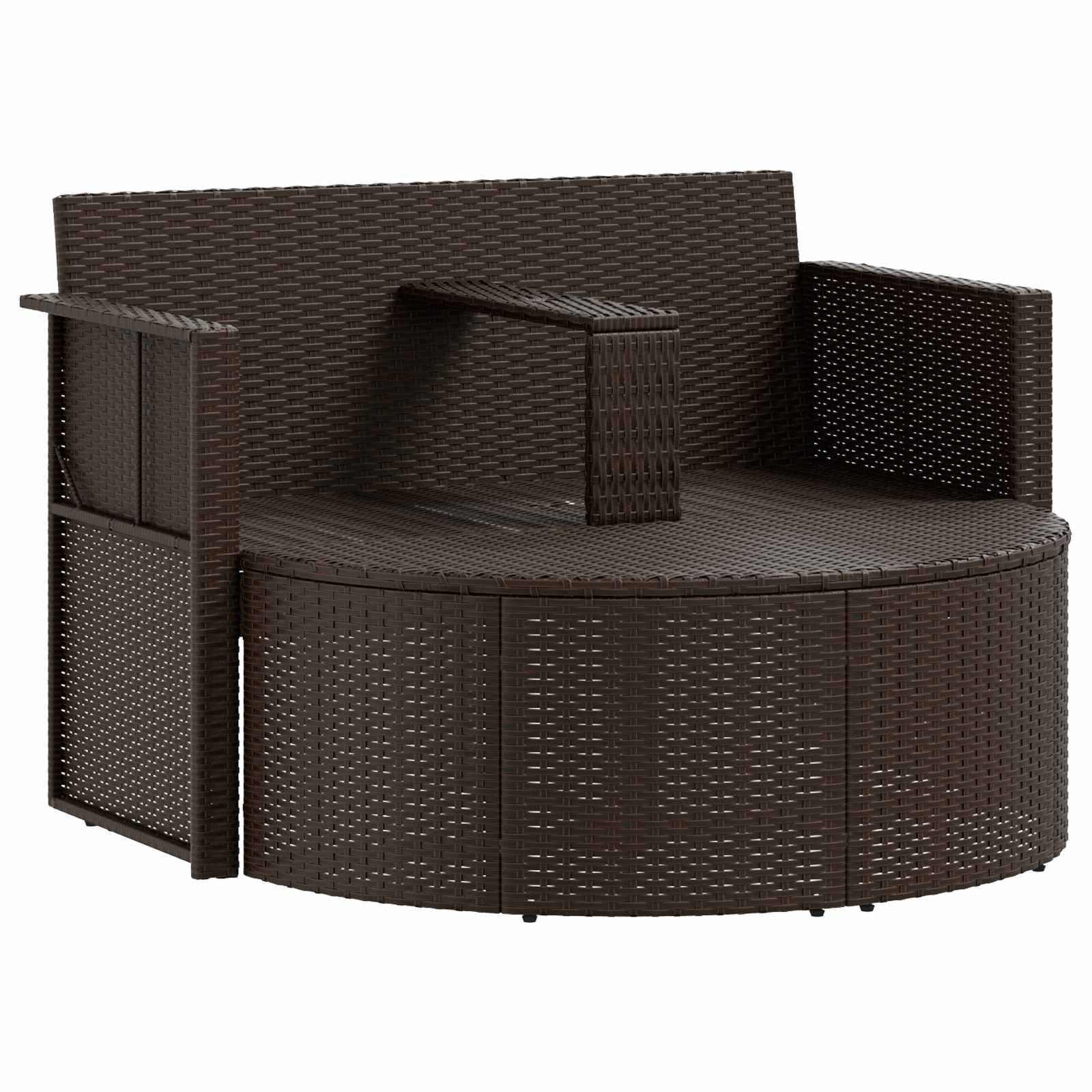 vidaXL Garten-Sofa Braun und Rot 168 x 168 x 180 cm Polyrattan