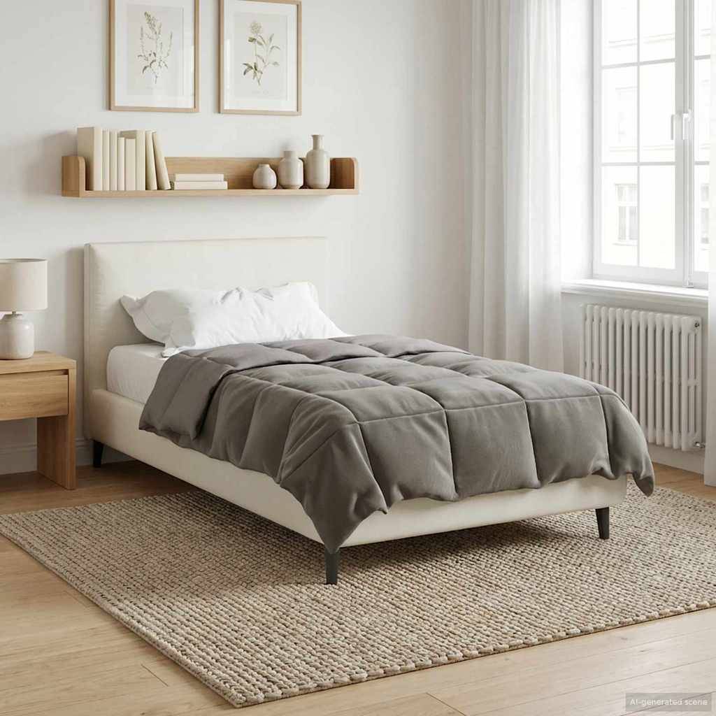 vidaXL Winterbettdecke Gepolstert Hellgrau 155 x 220 cm Mikrofaser
