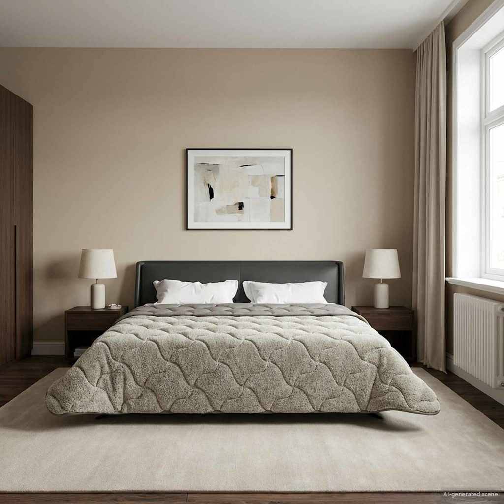 vidaXL Sommerdecke Hellgrau 200 x 240 cm Mikrofaser und Teddy-Fleece