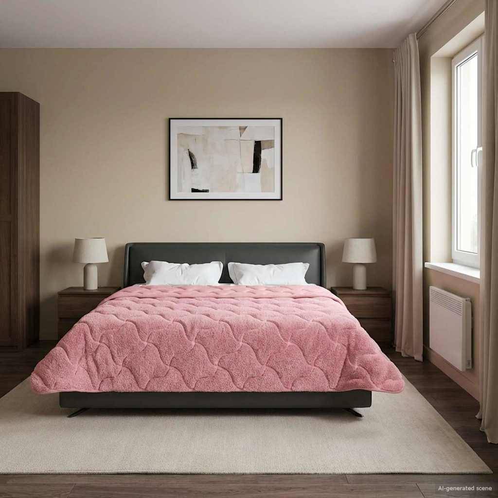 vidaXL Sommerdecke Rosa 200 x 200 cm Mikrofaser und Teddy-Fleece