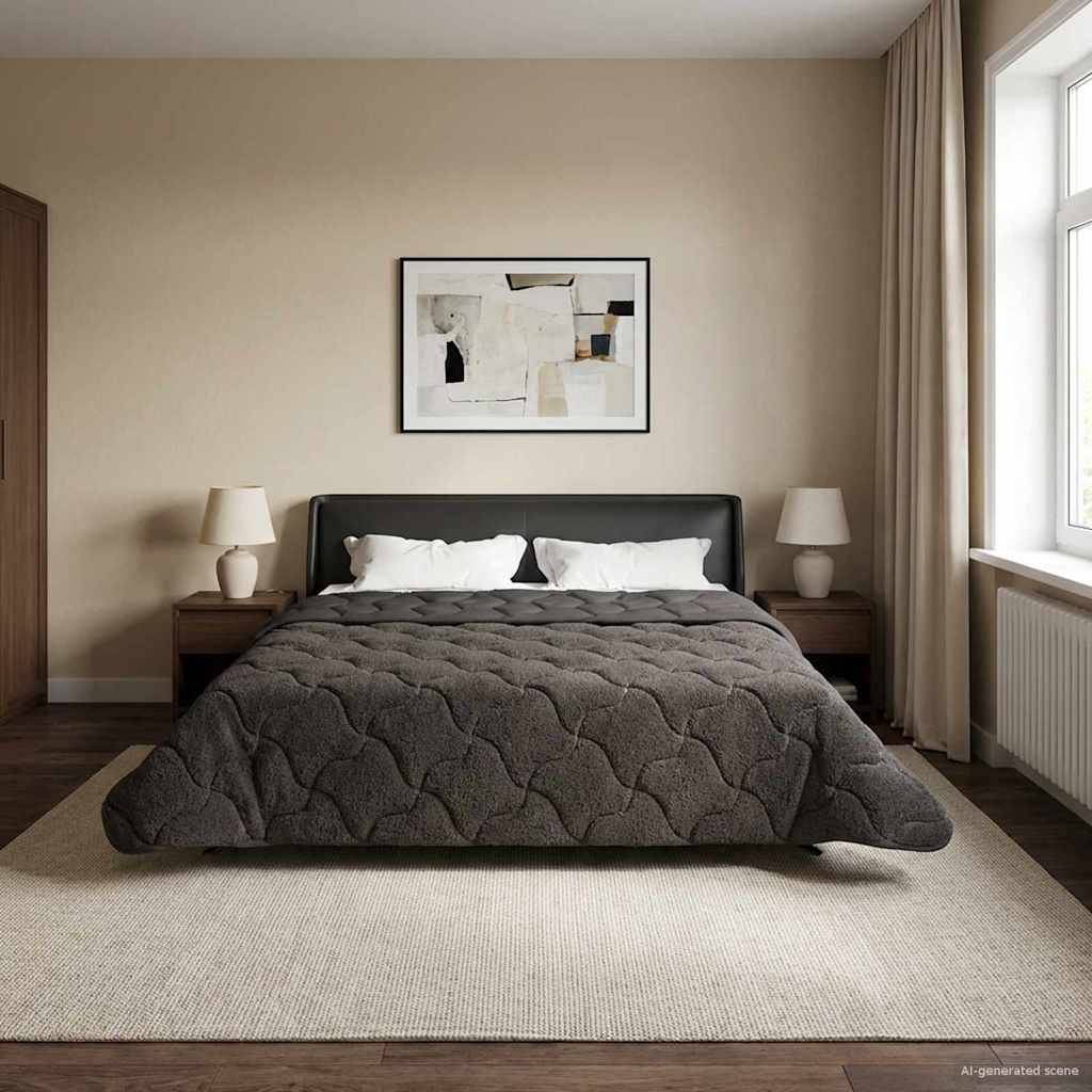 vidaXL Winterbettdecke Gepolstert Anthrazit 220 x 240 cm