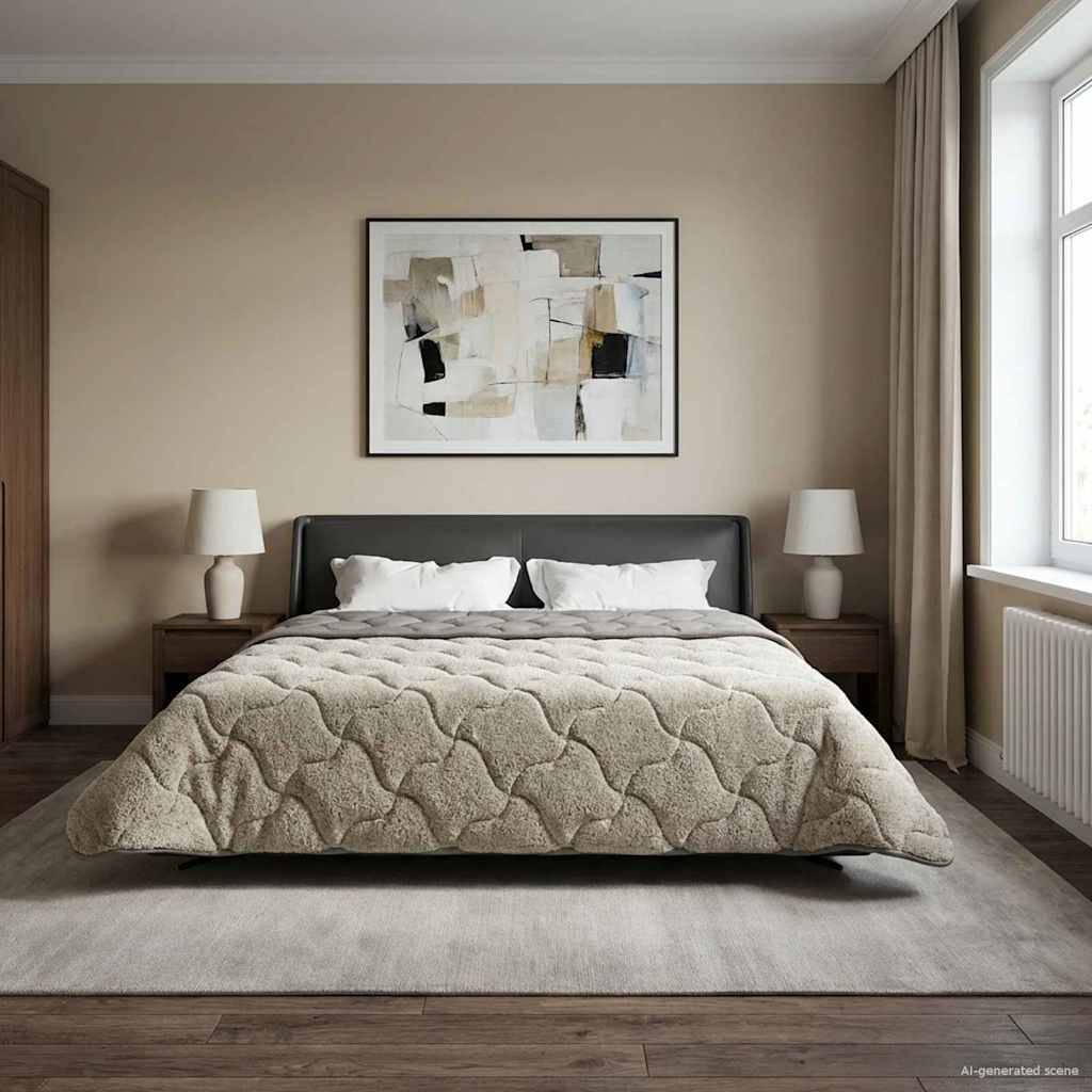 vidaXL Winterbettdecke Gepolstert Hellgrau 200 x 200 cm