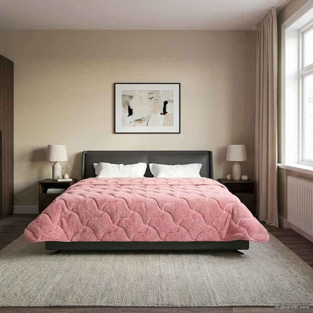 vidaXL Winterbettdecke Rosa 200 x 240 cm Mikrofaser und Teddy-Fleece