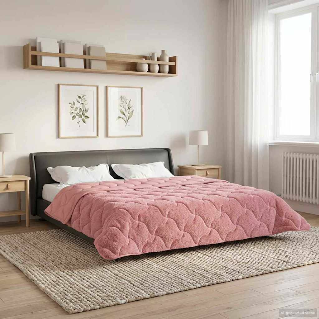 vidaXL Winterbettdecke Rosa 200 x 240 cm Mikrofaser und Teddy-Fleece