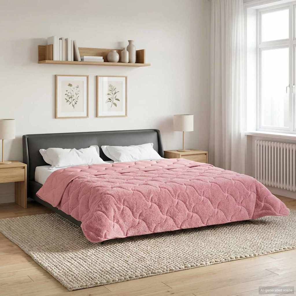 vidaXL Winterbettdecke Rosa 240 x 260 cm Mikrofaser und Teddy-Fleece