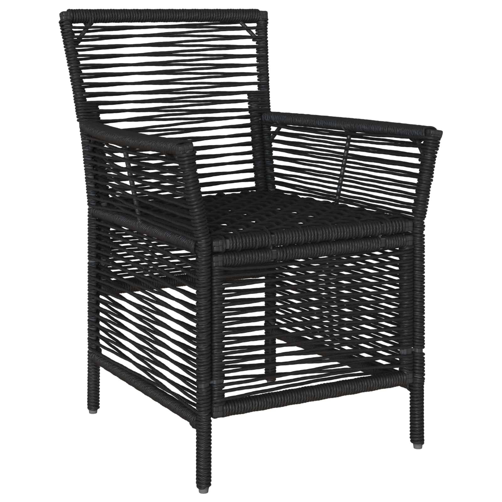 vidaXL Gartenstuhl mit Kissen 2 pcs Schwarz und Creme Poly-Rattan