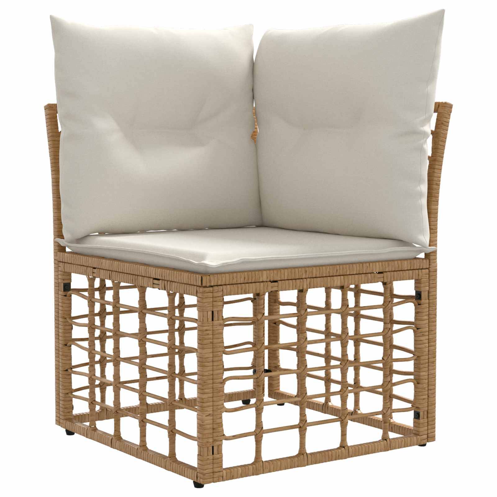 vidaXL Gartensofa-set 9 stk. Natürlich und Cremweiß Poly-Rattan