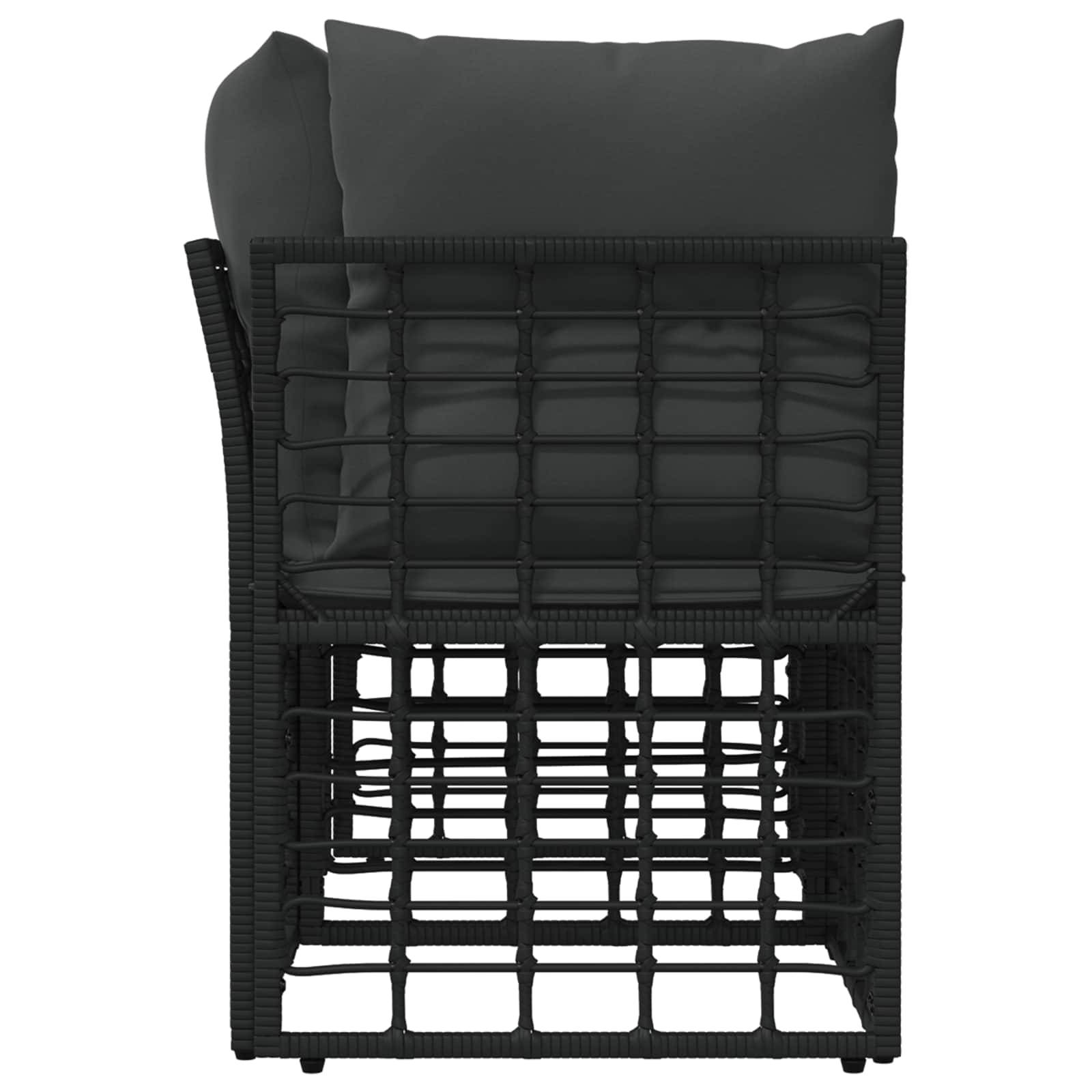 vidaXL Outdoor-Lounge 2 pcs Schwarz und Dunkelgrau Poly-Rattan