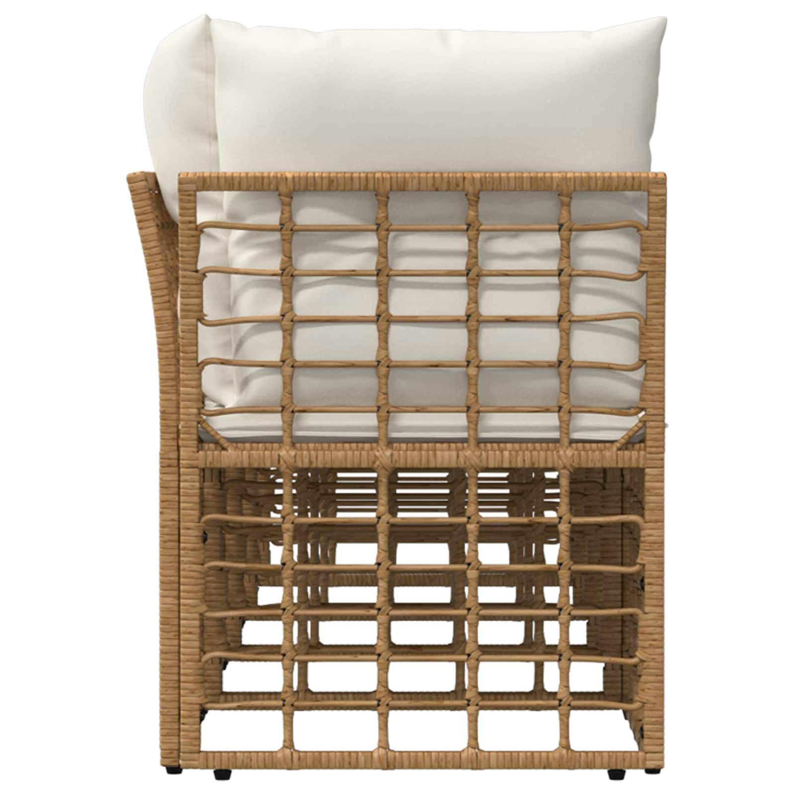 vidaXL 4-Sitzer Garten-Sofa mit linker Armlehne mit Kissen 4 pcs Natur