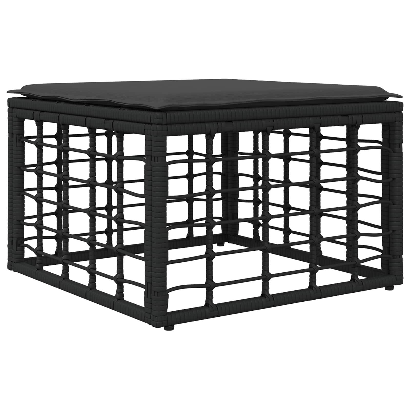 vidaXL Outdoor-Sofagarnitur 9 pcs Schwarz und Dunkelgrau Polyester