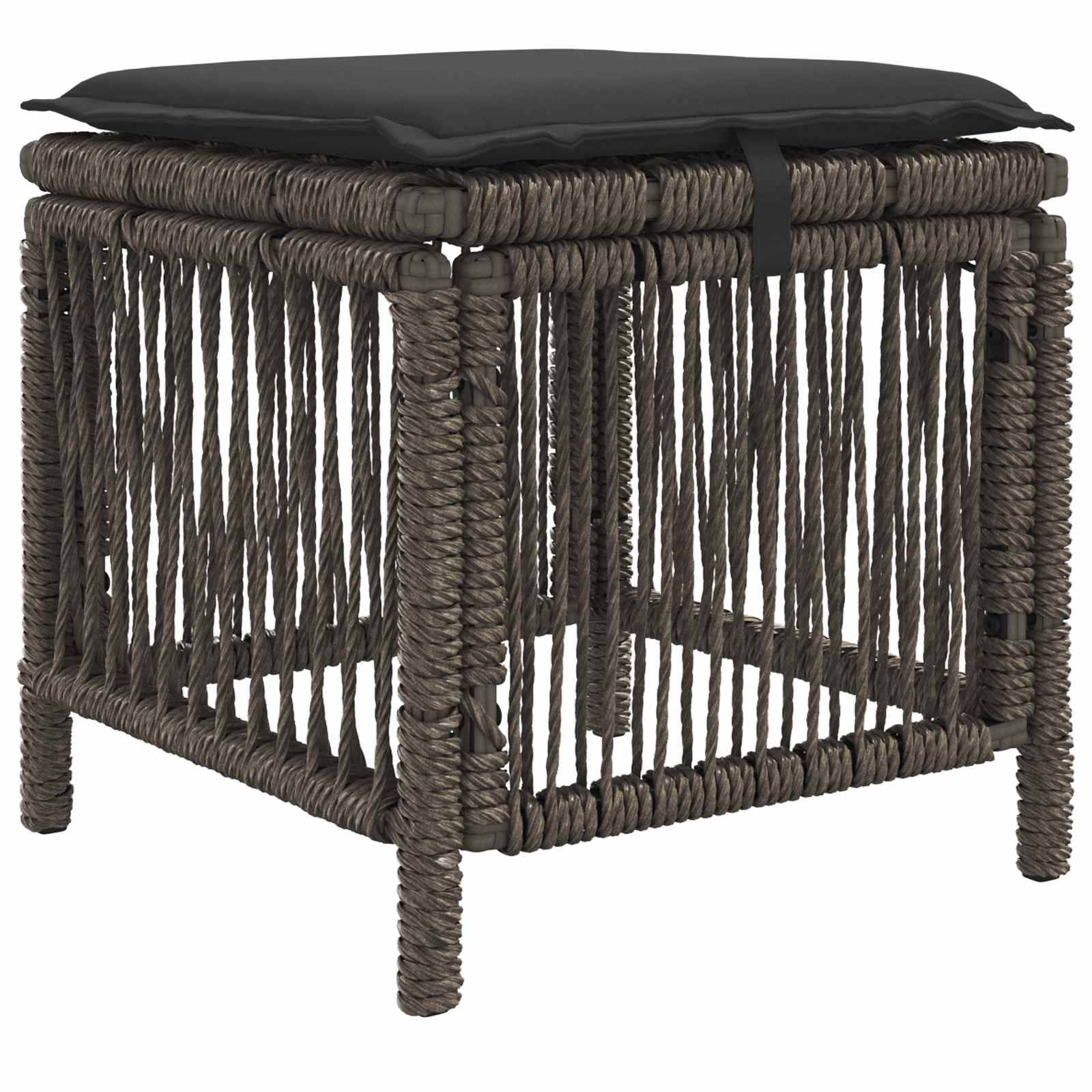 vidaXL Garten Essgruppe 3 pcs Grau und Dunkelgrau Poly-Rattan