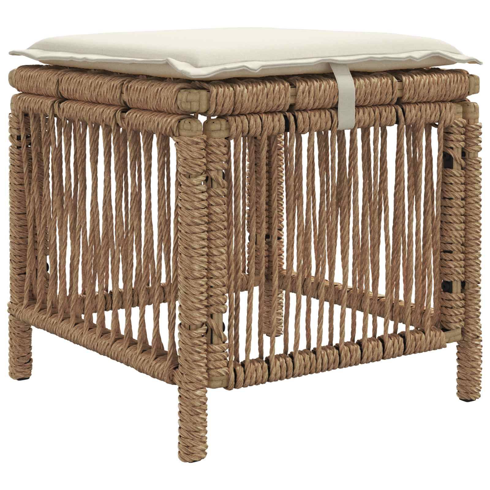 vidaXL Garten Essgruppe mit Kissen 3 pcs Beige und Creme Poly-Rattan