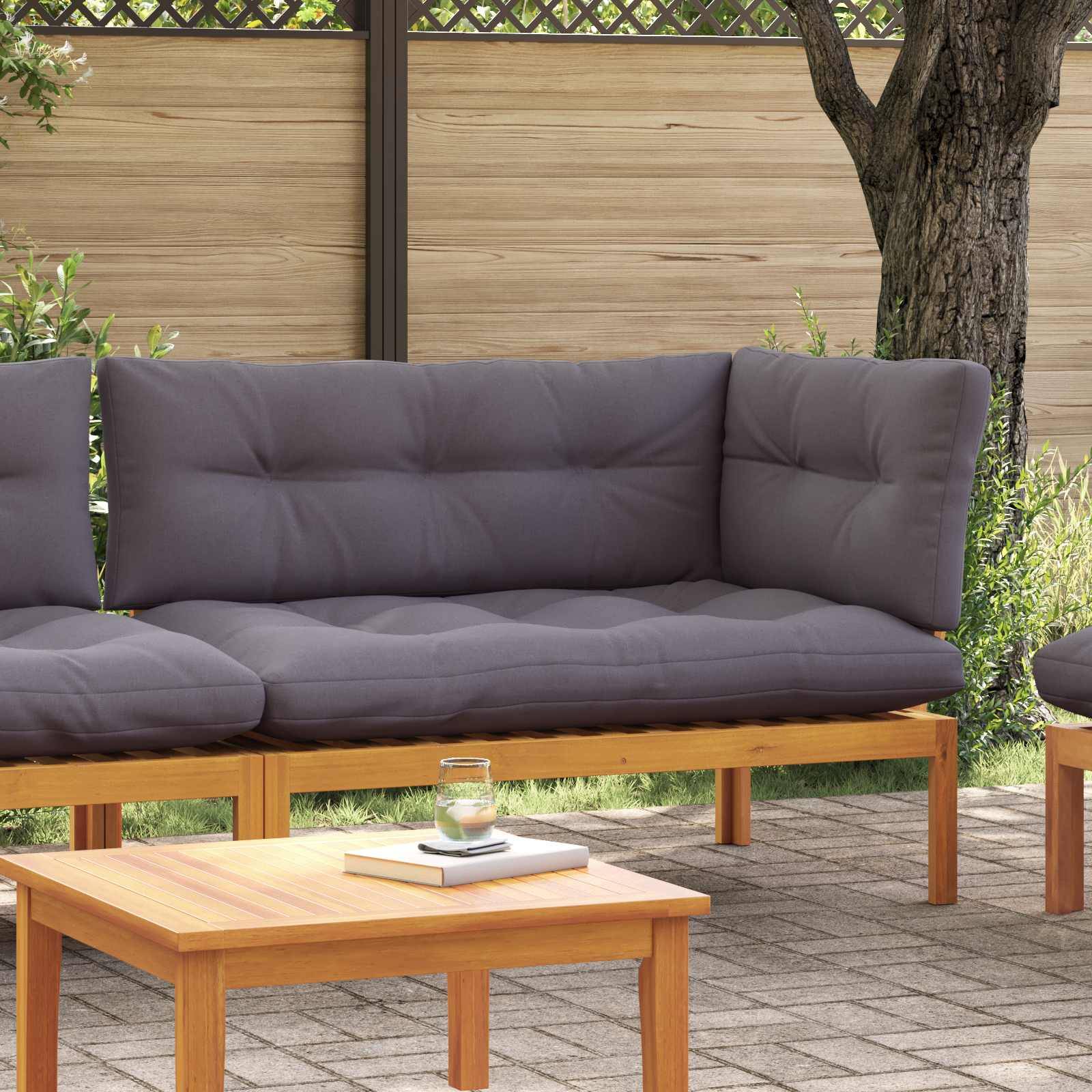 vidaXL Ecksofa Einheit Natürlich und Dunkelgrau 132 x 92 x 82 cm