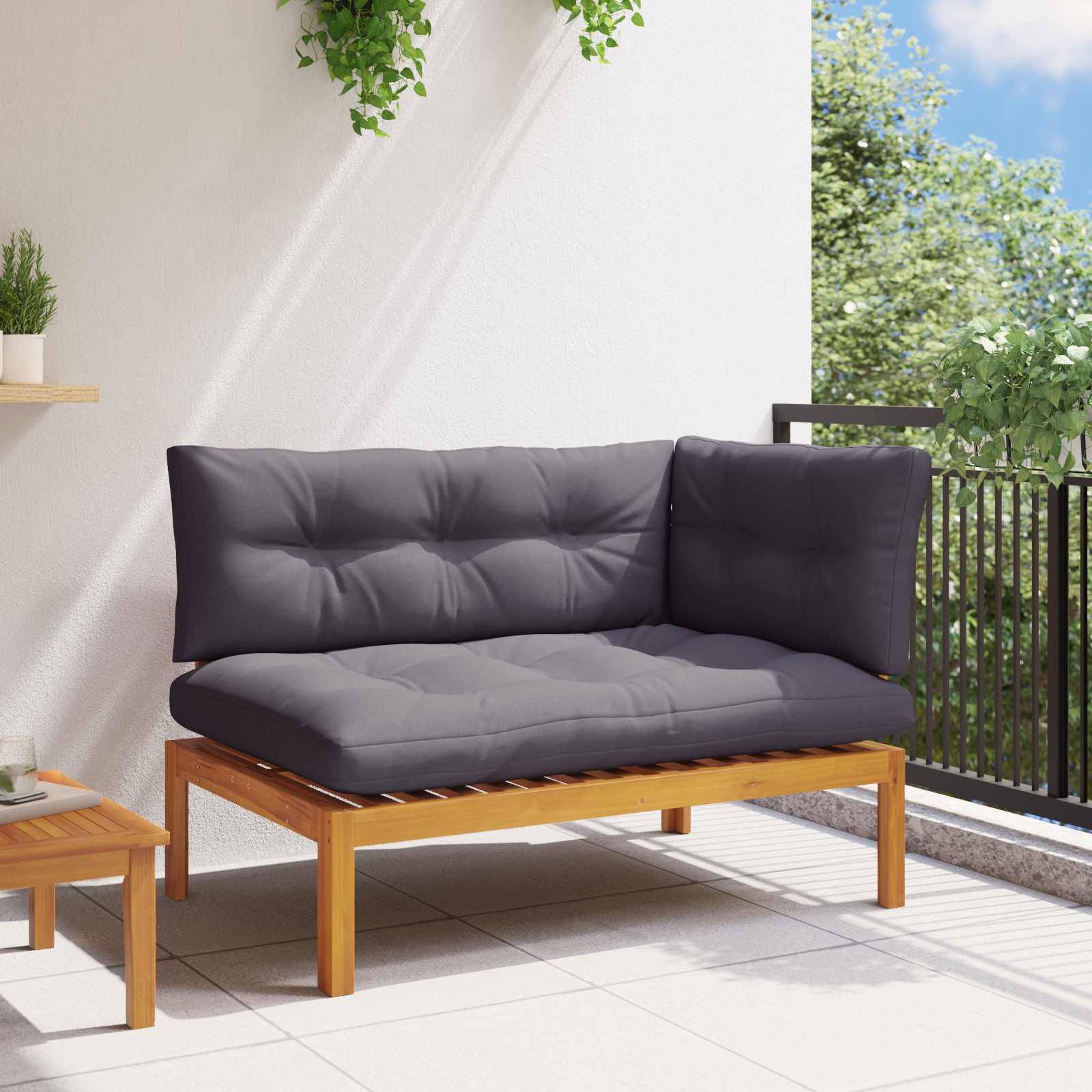 vidaXL Ecksofa Einheit Natürlich und Dunkelgrau 132 x 92 x 82 cm