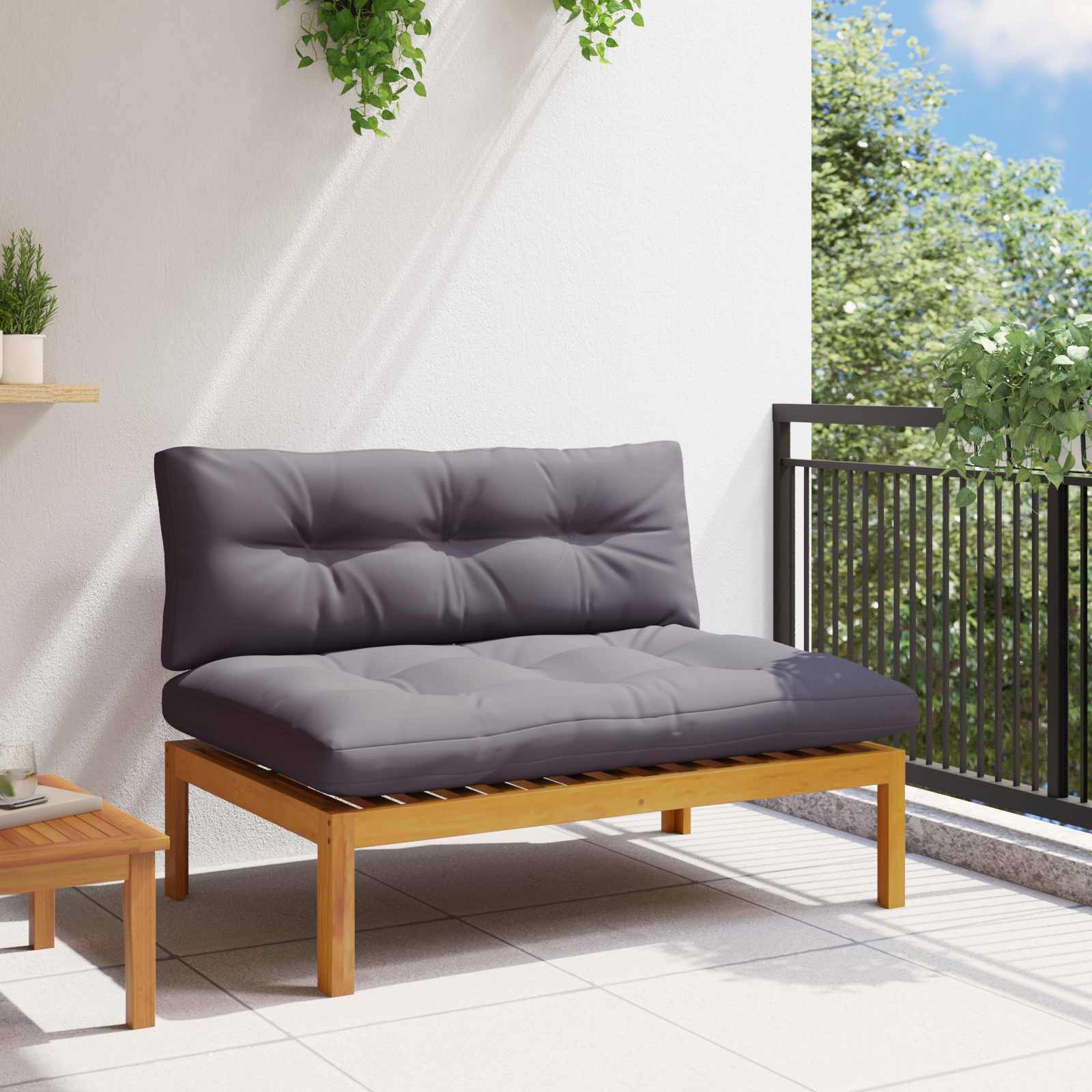 vidaXL Mittelsofa Einheit Natürlich und Dunkelgrau 120 x 80 x 82 cm