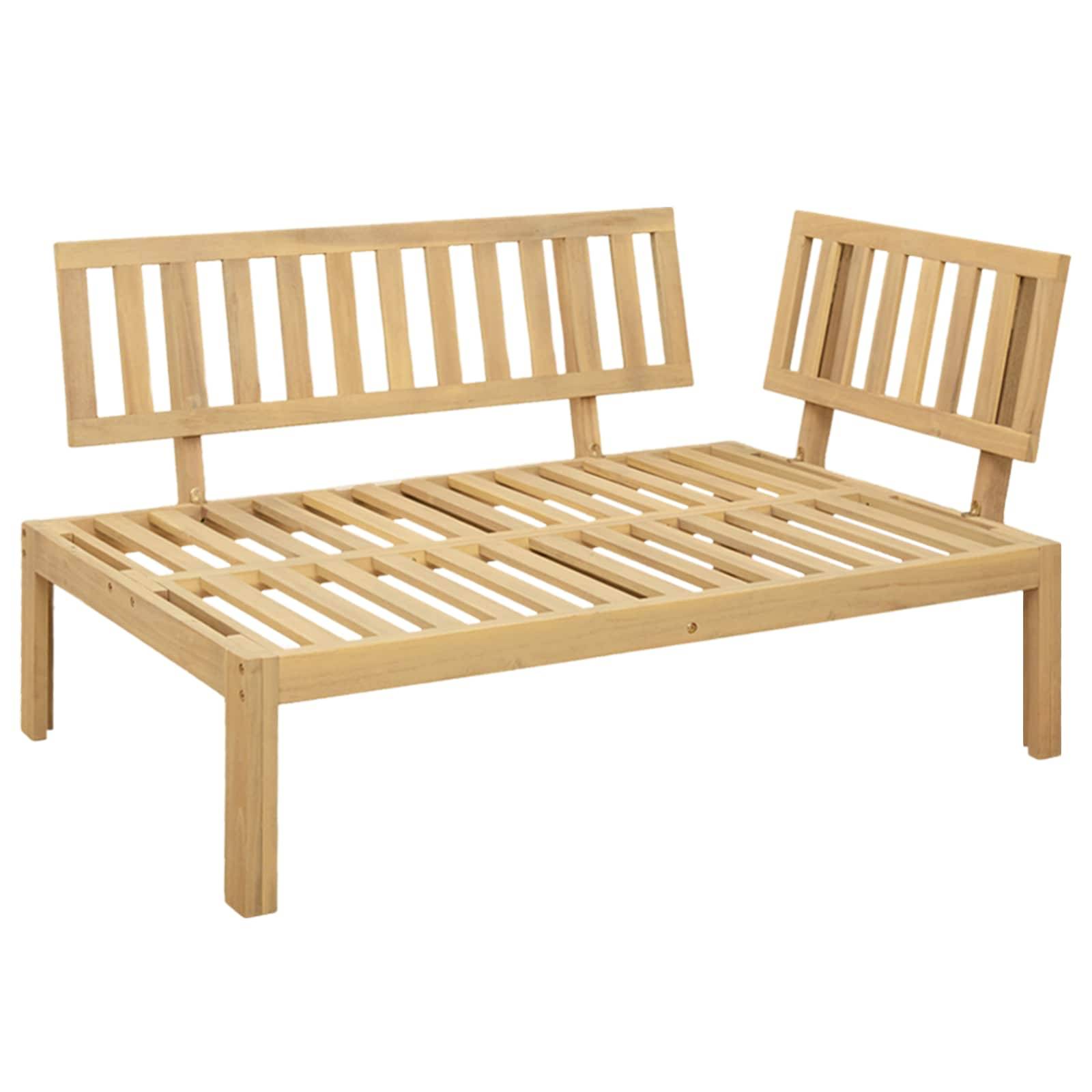 vidaXL Ecksofa Einheit Helles Akazie und cremeweiß 132 x 92 x 82 cm