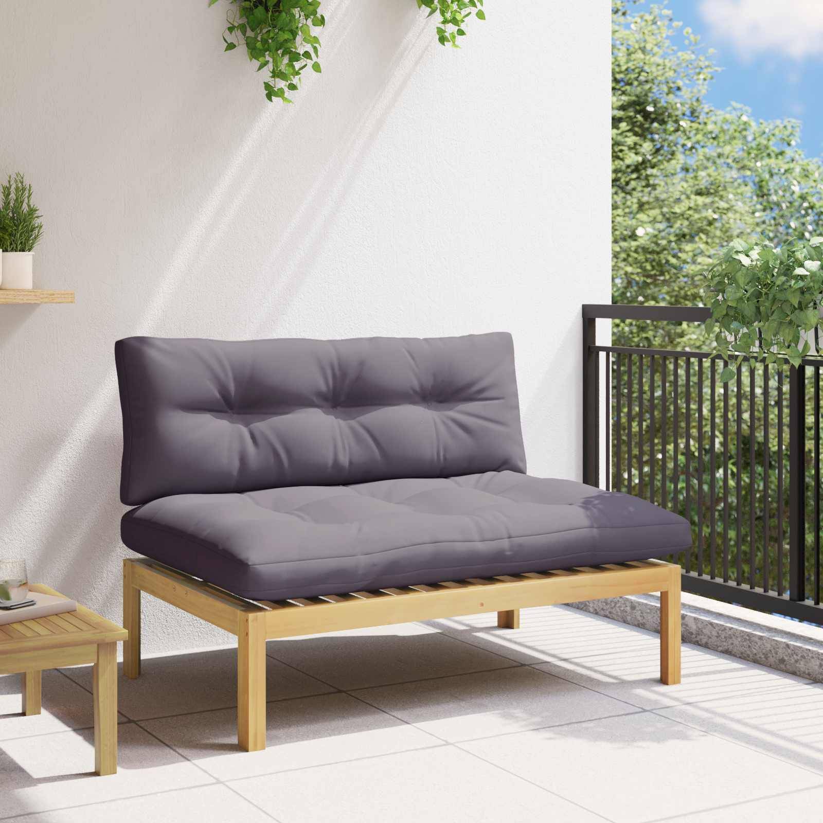 vidaXL Mittelsofa Einheit Helles Akazie und Dunkelgrau Akazienholz