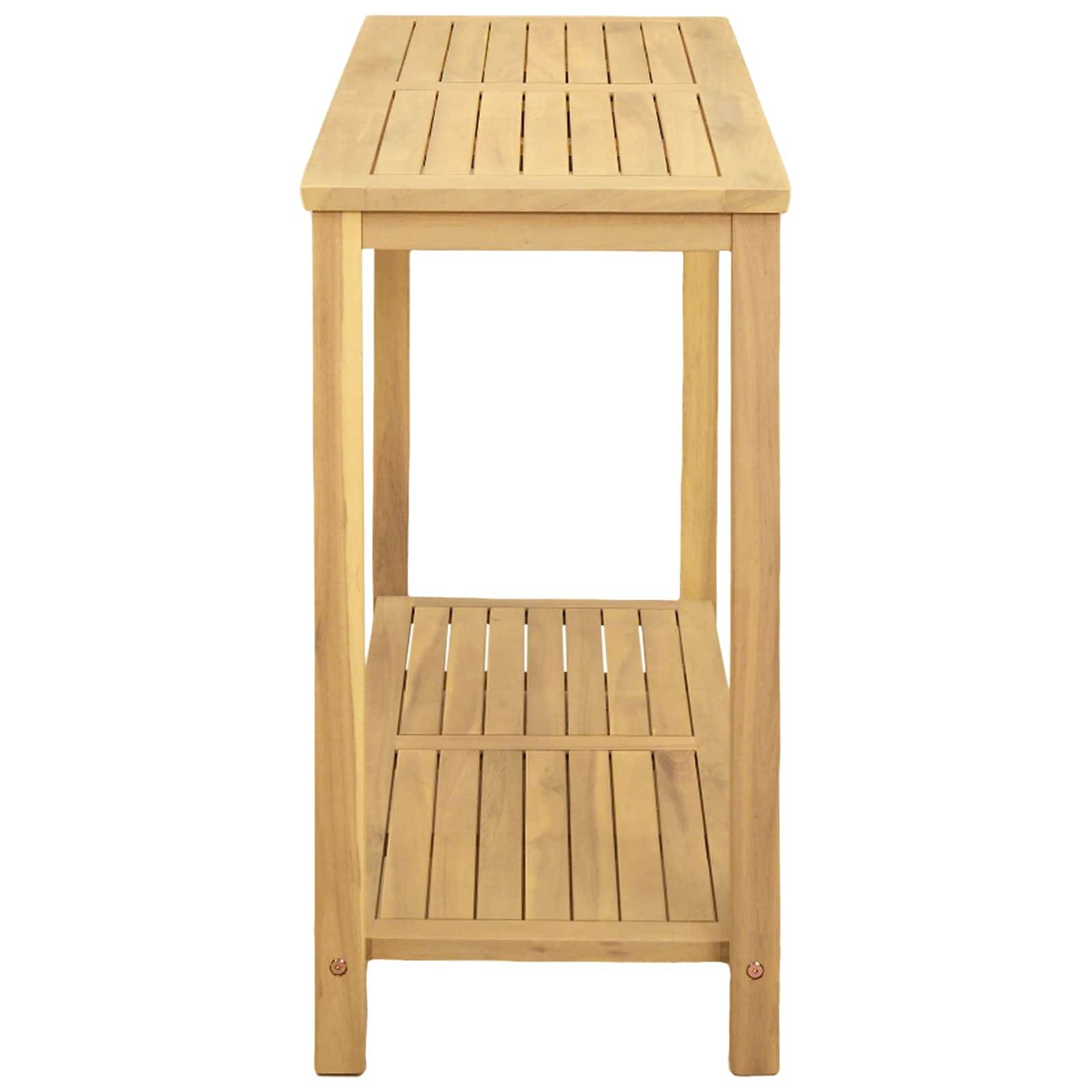 vidaXL Gartenkonsole Tisch Helles Akazienholz 110 x 40 x 75 cm