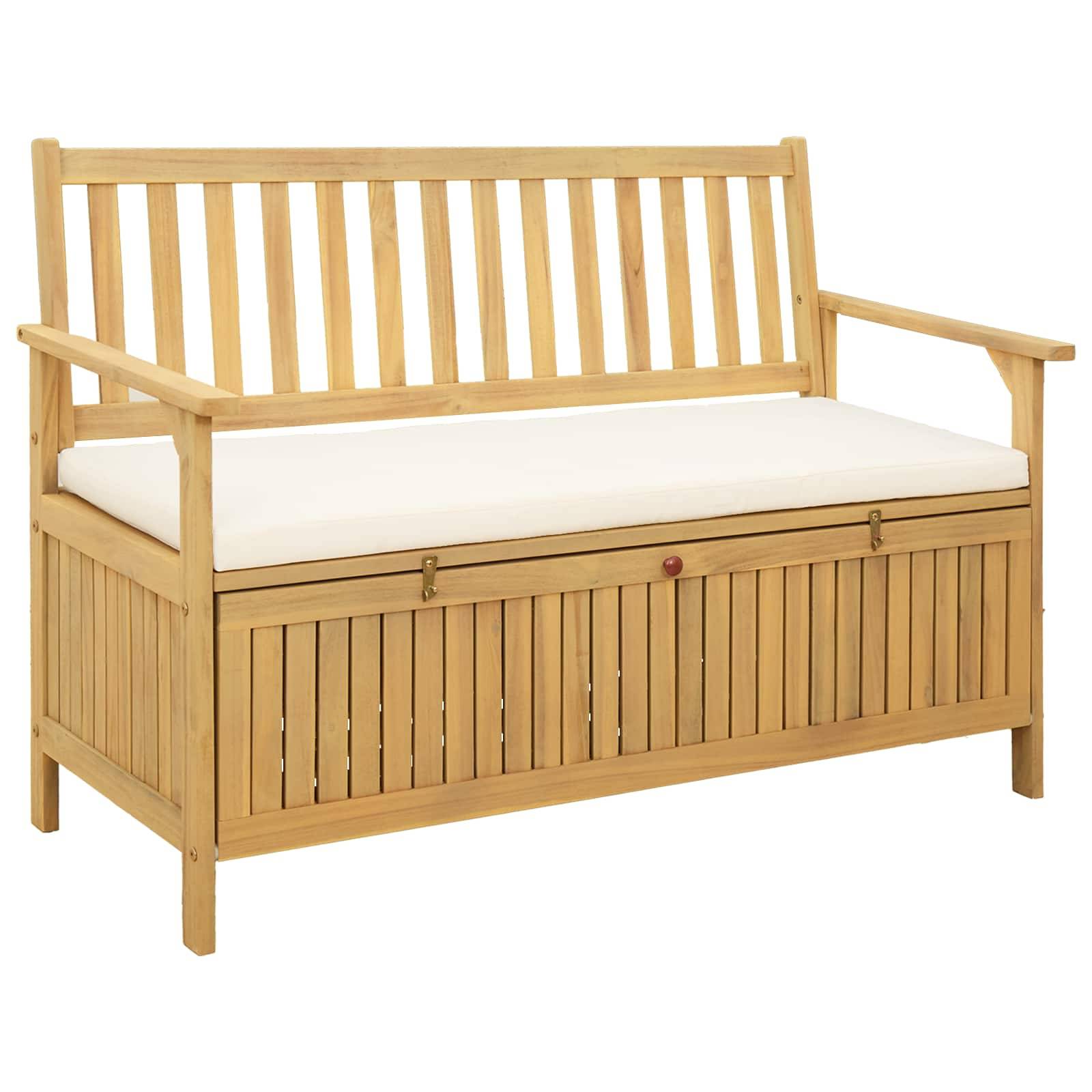 vidaXL Sitzbank mit Stauraum mit Kissen mit Speicher 120 x 63 x 84 cm