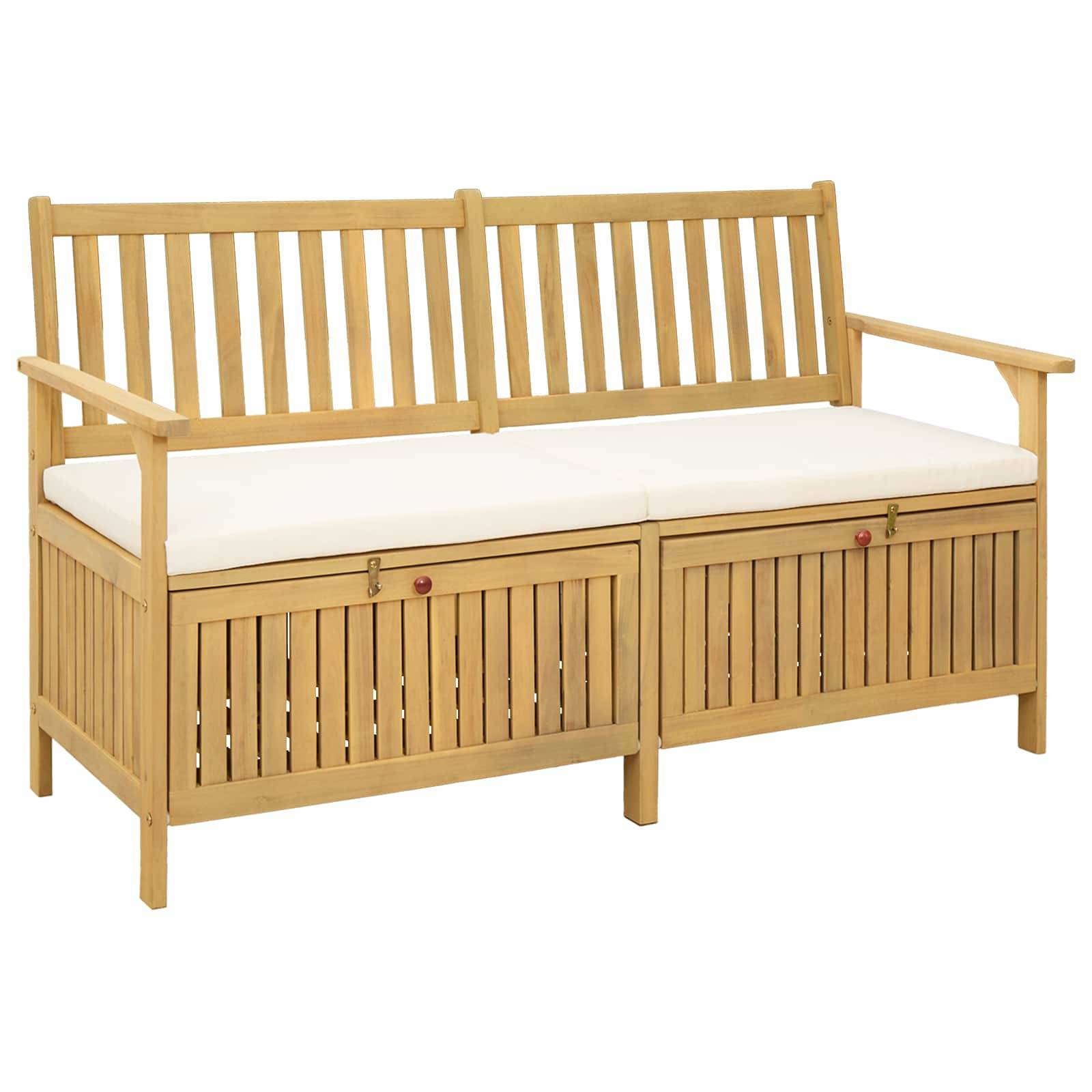 vidaXL Sitzbank mit Stauraum mit Kissen mit Speicher 148 x 63 x 84 cm